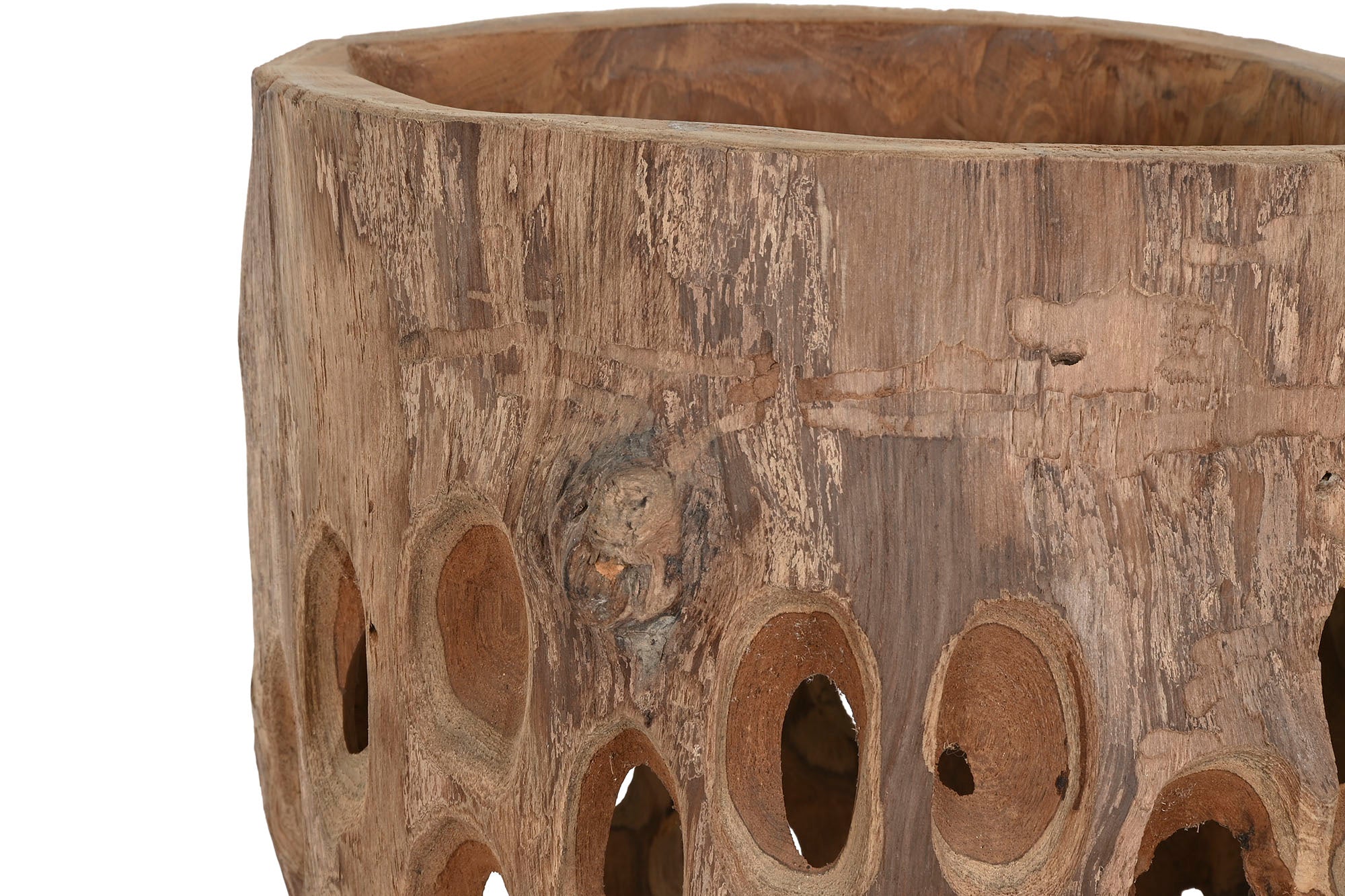 Teak Vase 30X30X75 Xl Natural