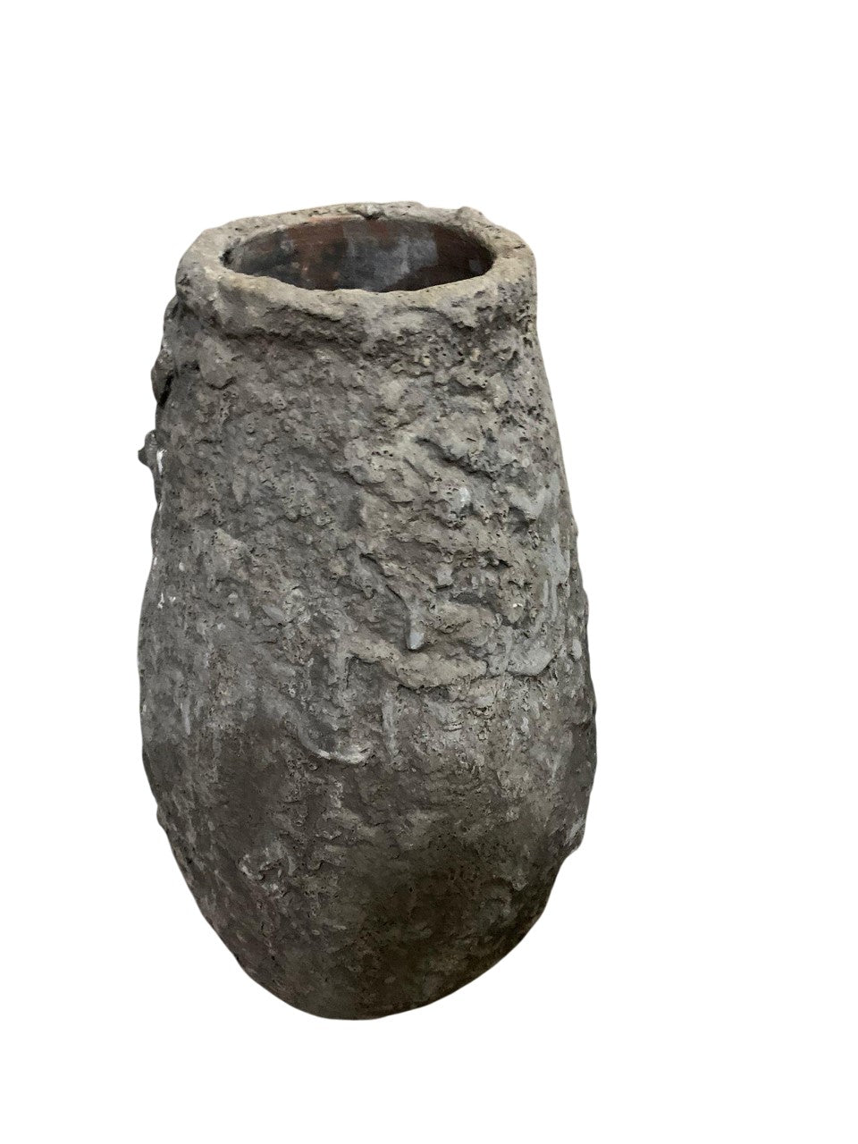 Jarron Terracota 25X25X51 M Hecho A Mano Gris
