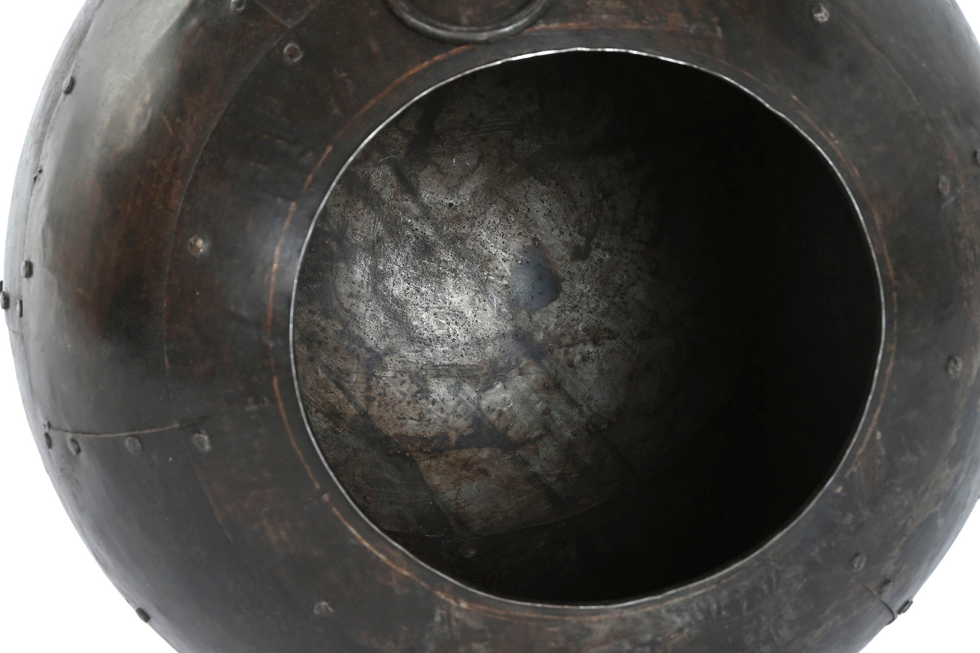 Anfora Hierro 40X40X40 Acabado Oxido Patinado