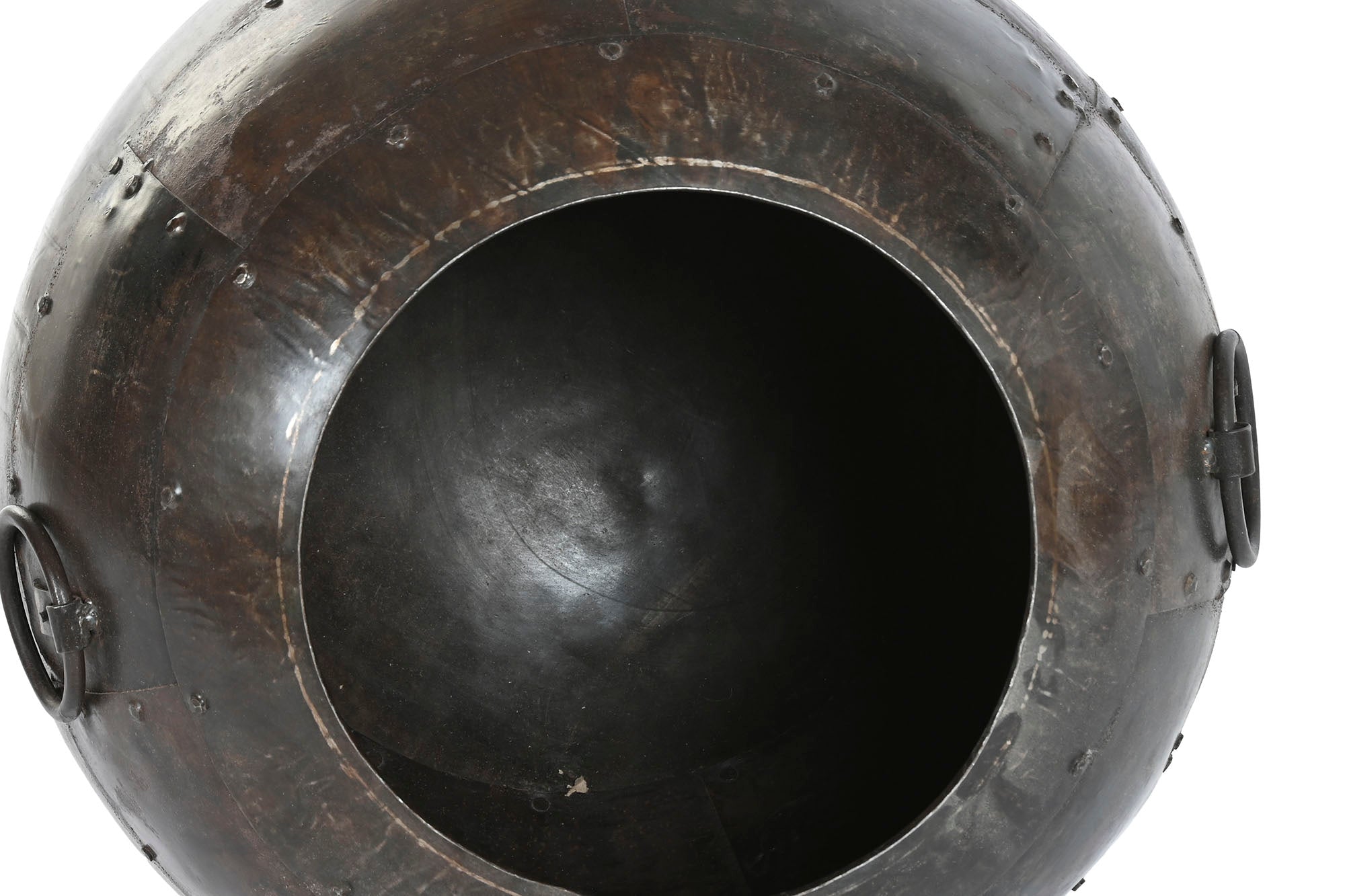 Anfora Hierro 50X50X50 Acabado Oxido Patinado