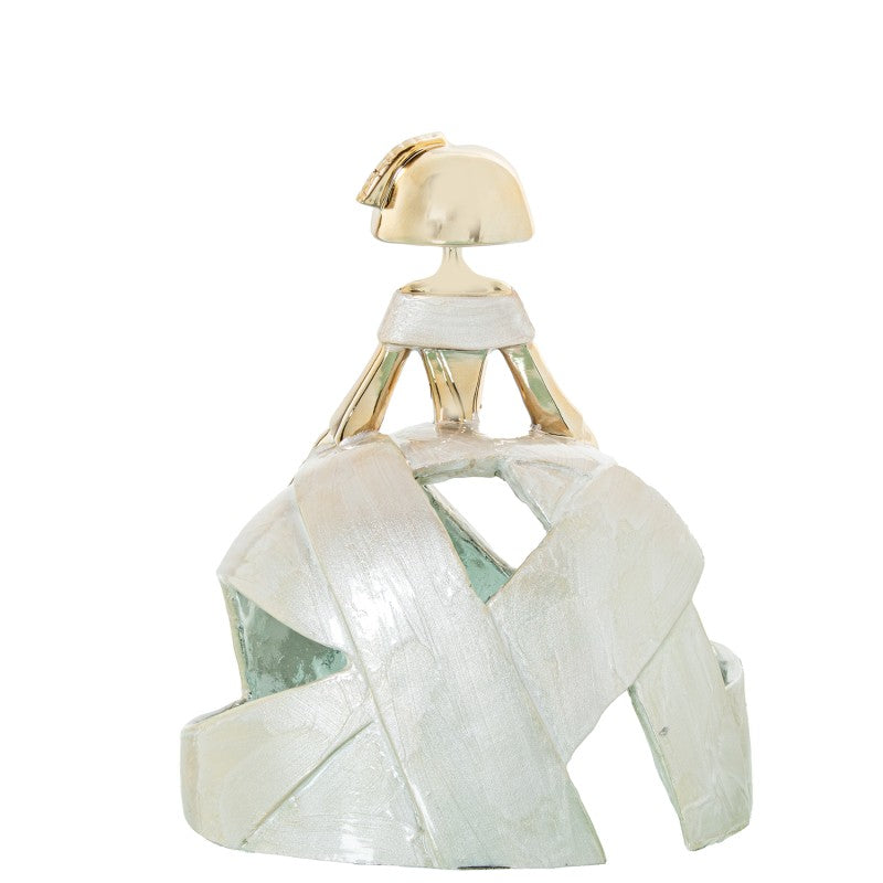 Figura Menina 29cm Resina Dorada/nácar