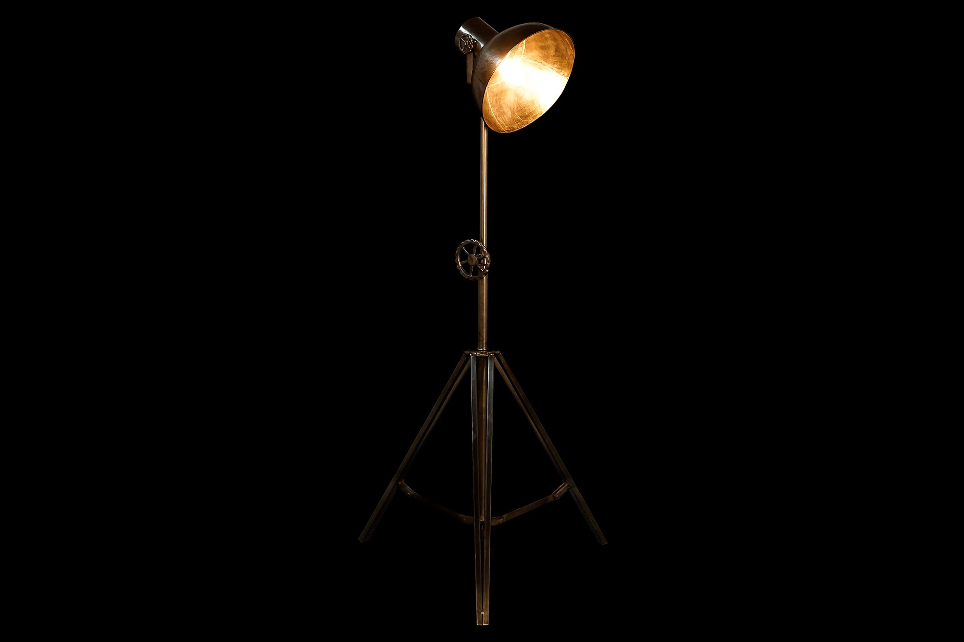 Lampara Pie Metal 74X61X182 Foco Plateado