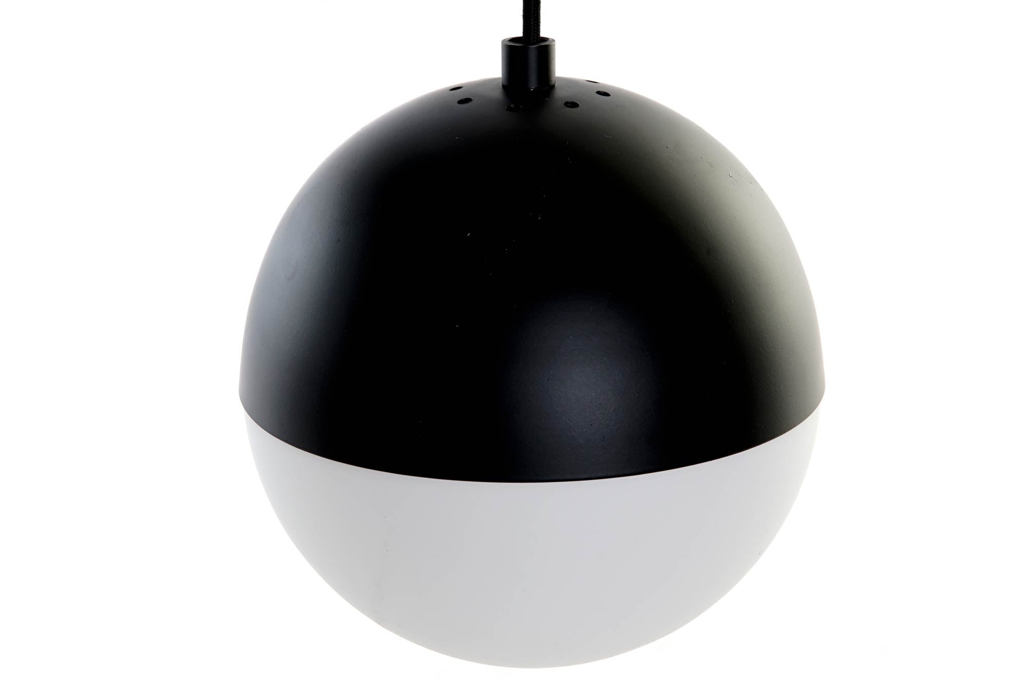 Lampara Techo Metal Cristal 40X40X80 Bolas Negro