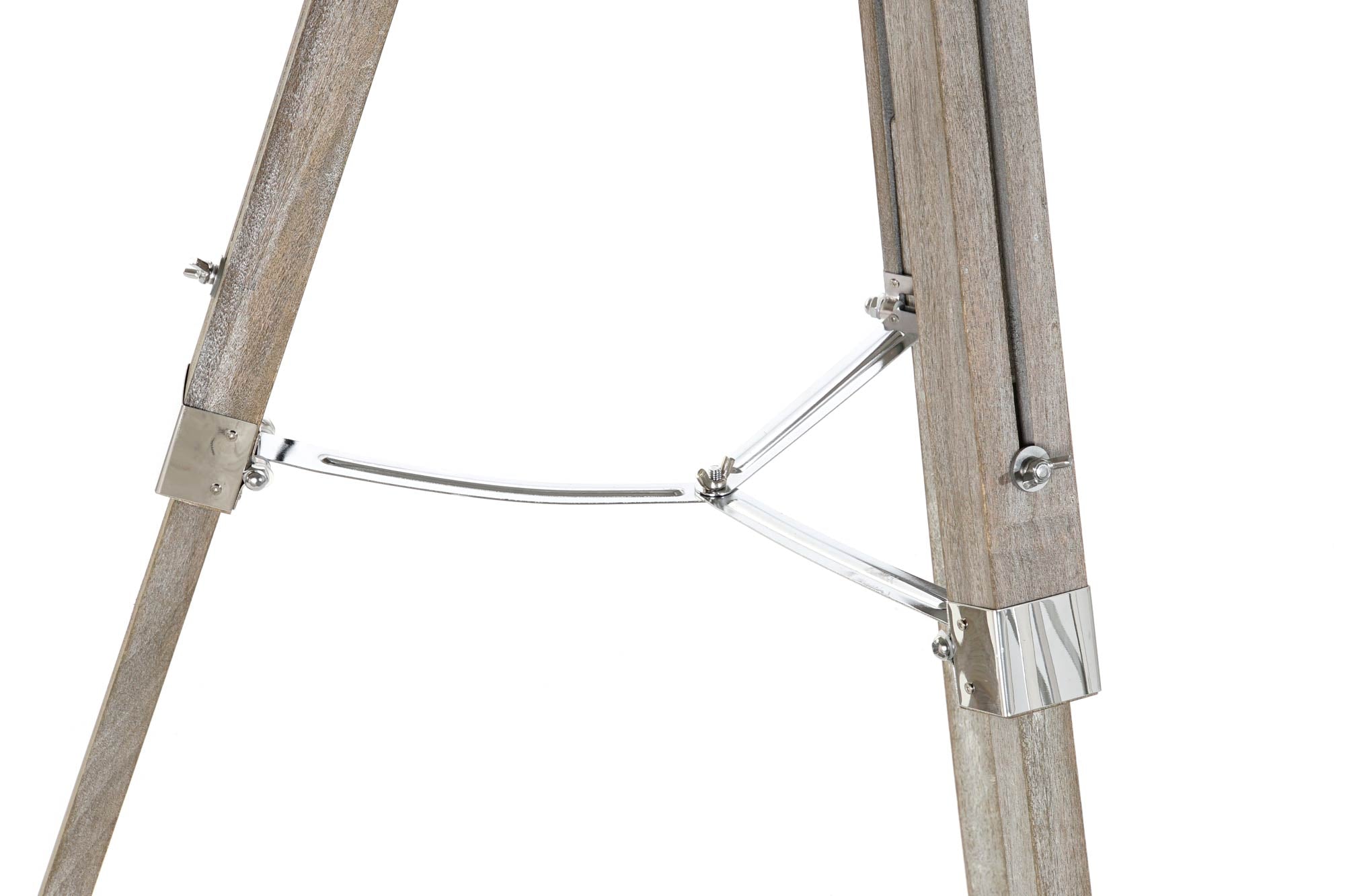 Lampara Pie Madera Metal 66X66X142 Tripode