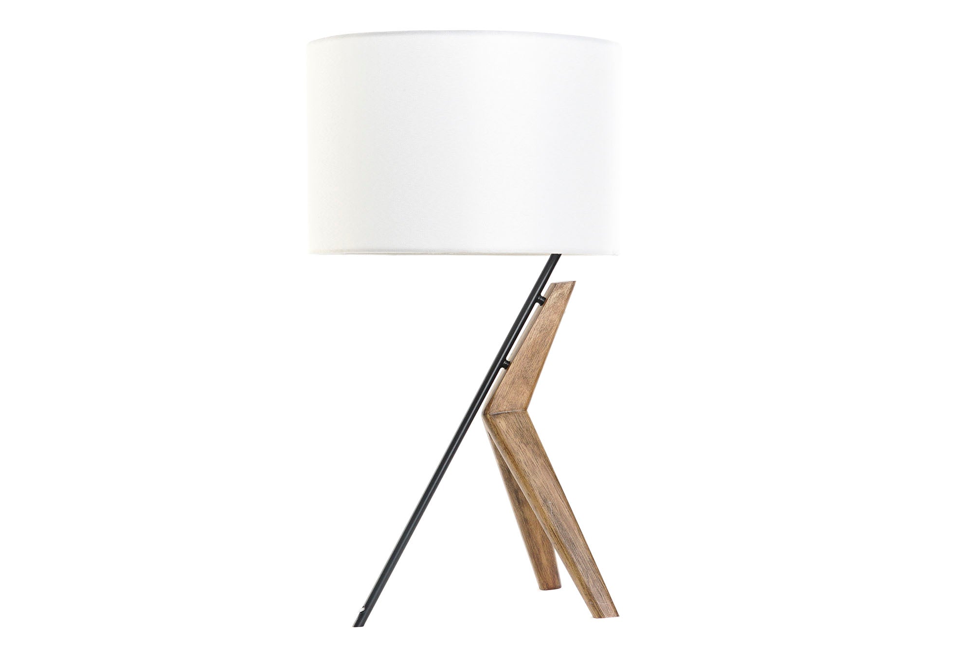 Lampara Sobremesa Roble Metal 36X36X54 Pajarita
