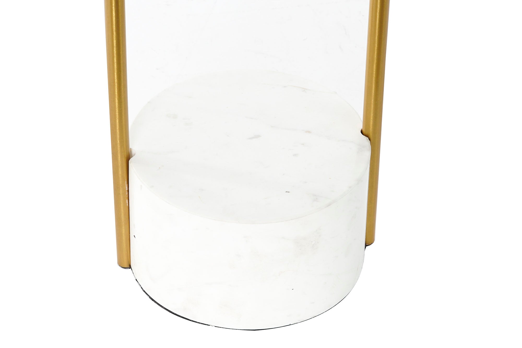 Luminária de chão em metal mármore 48x48x170 branca