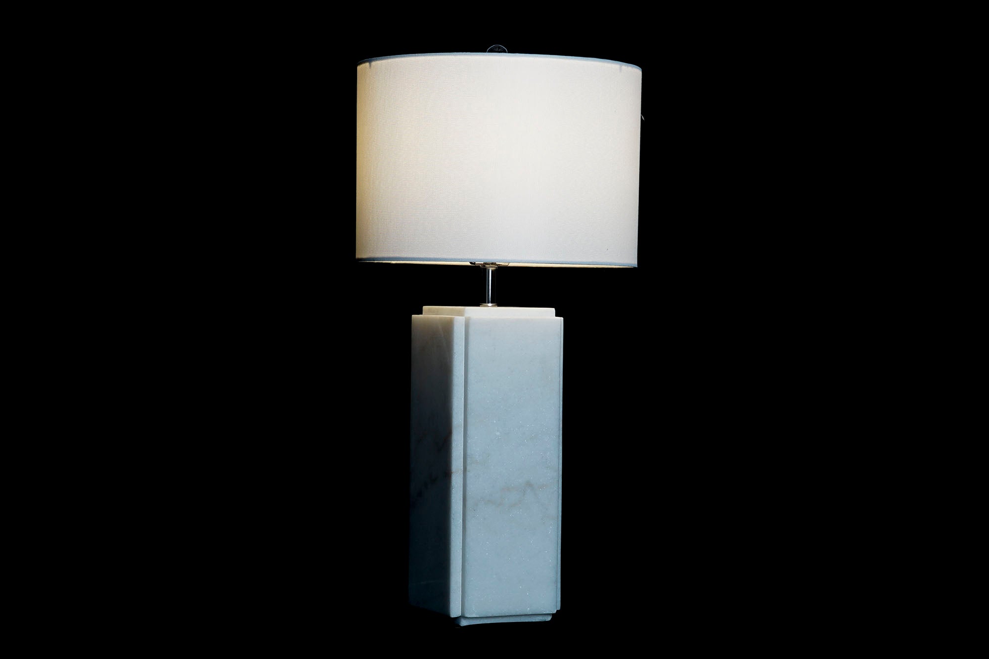 Lampara Sobremesa Marmol Metal 33X33X65 Blanco