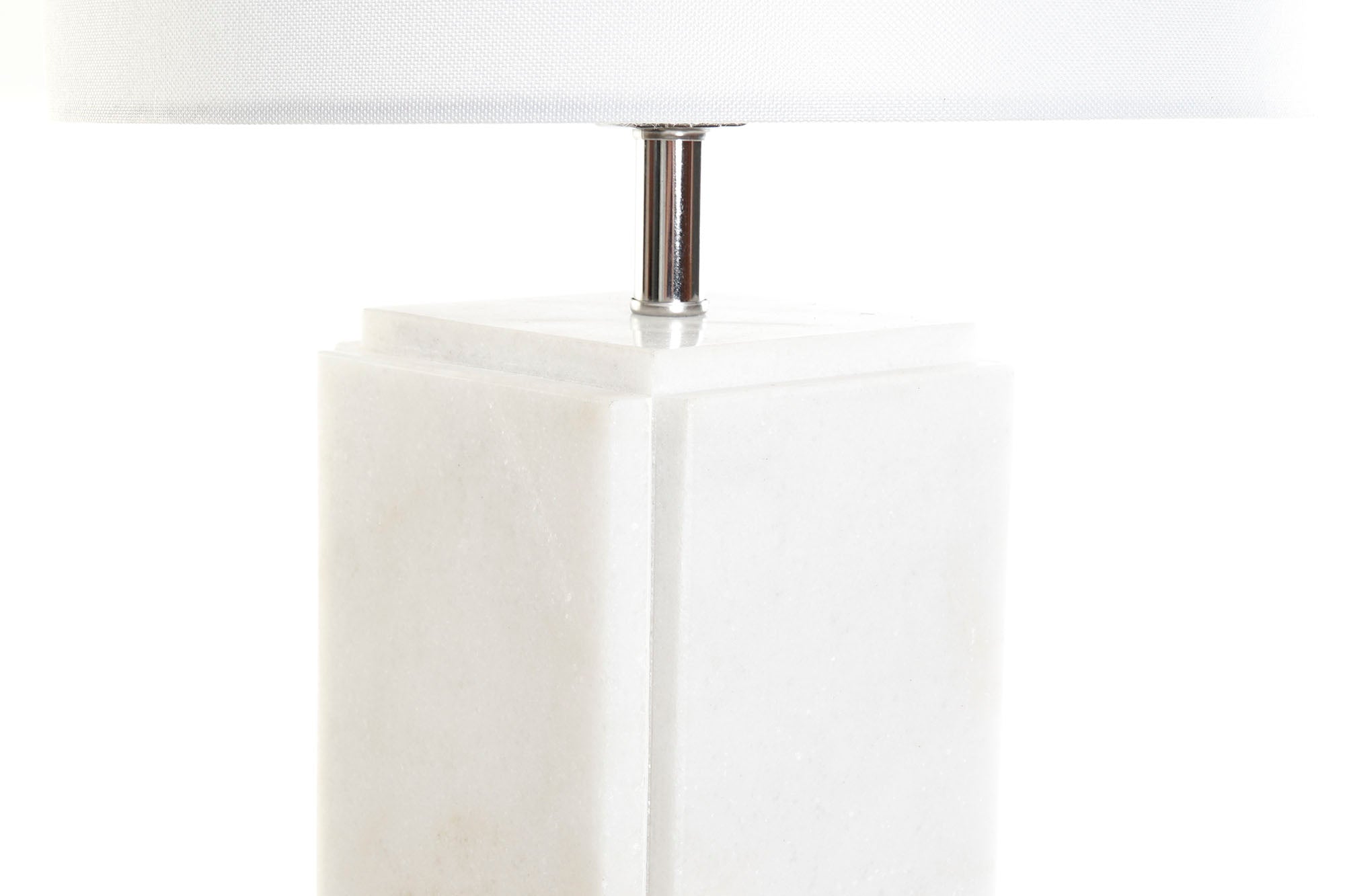 Lampara Sobremesa Marmol Metal 33X33X65 Blanco