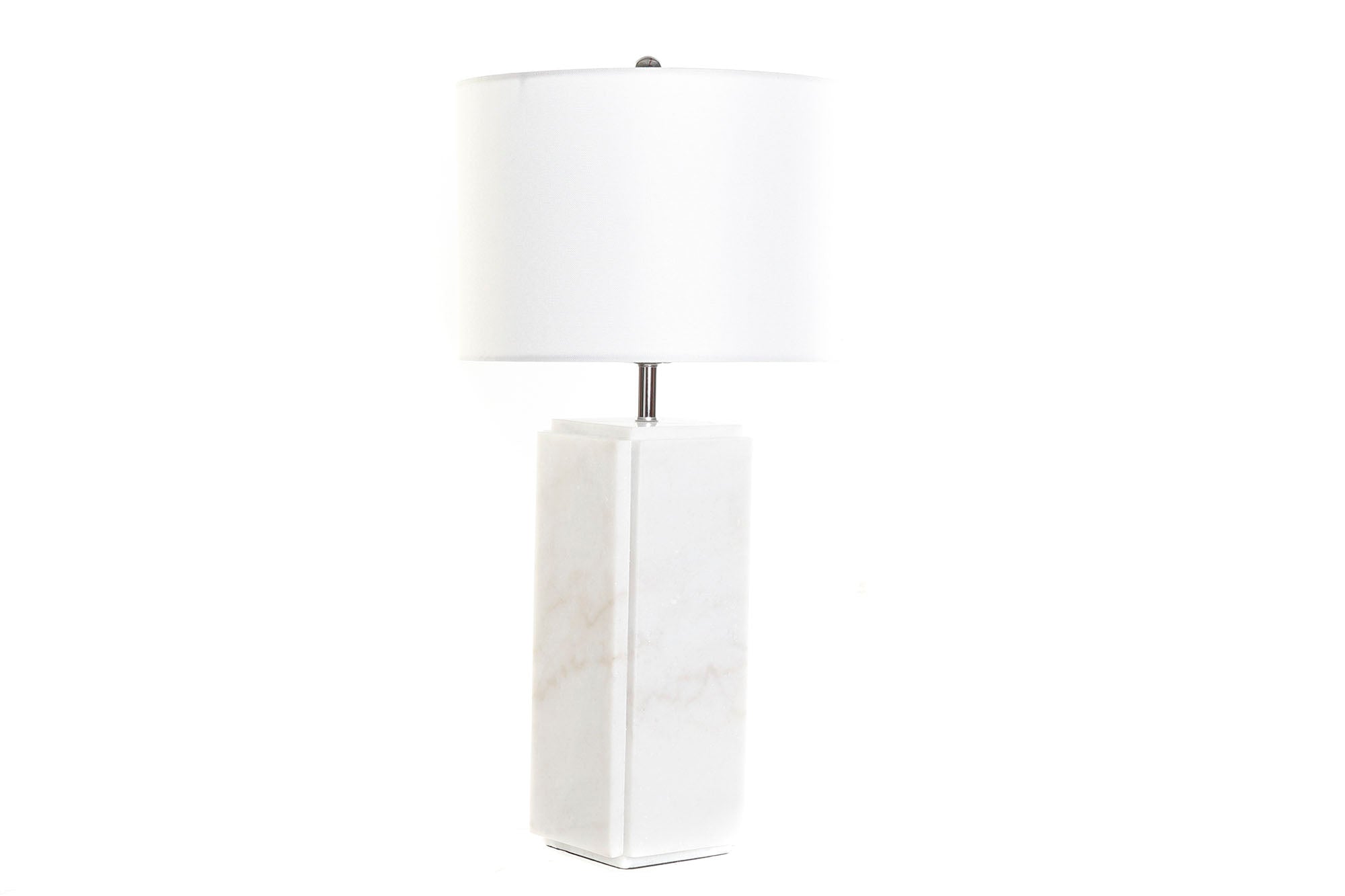 Lampara Sobremesa Marmol Metal 33X33X65 Blanco