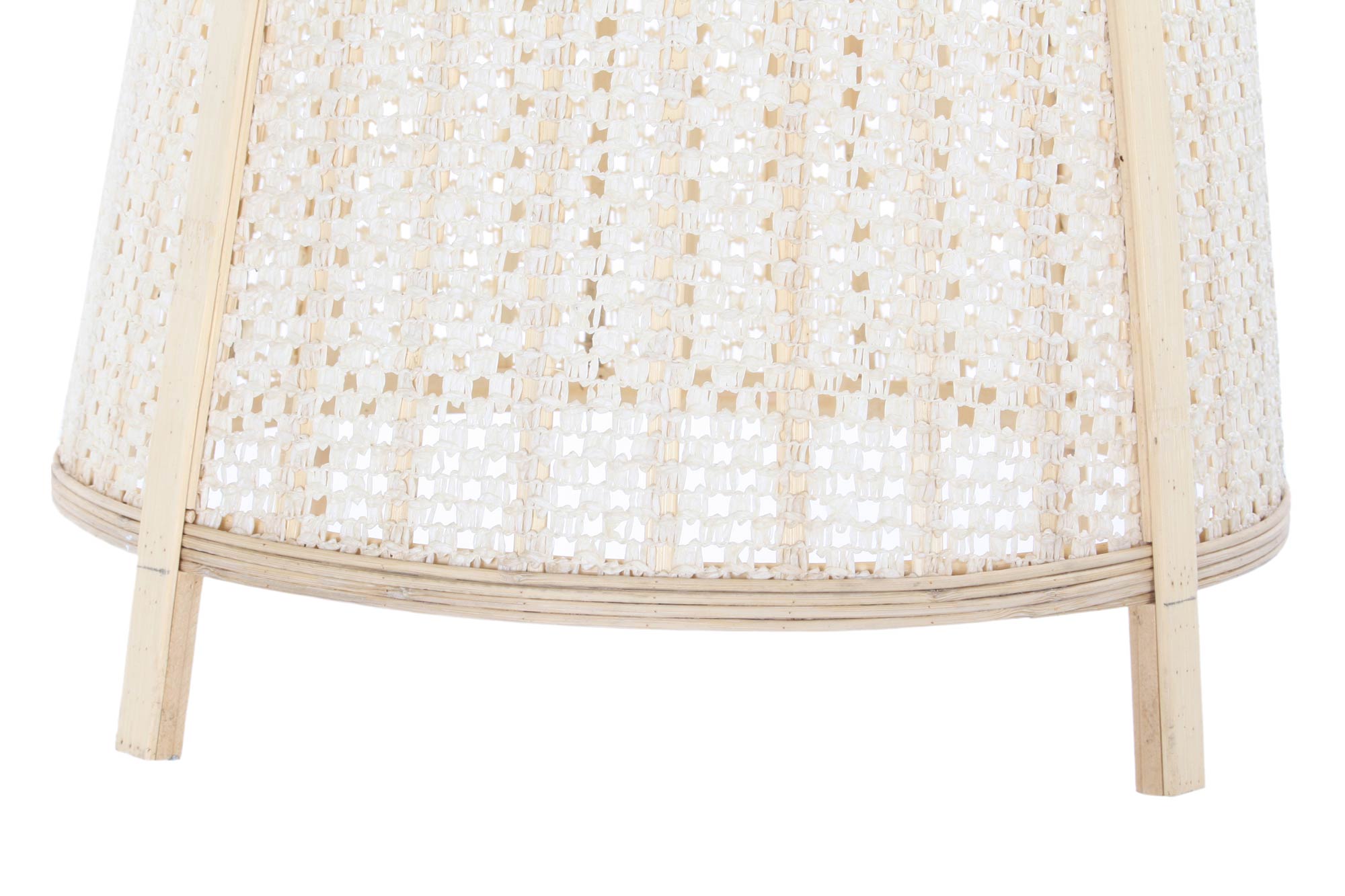 Luminária de teto em linho de bambu 47x47x64 creme natural