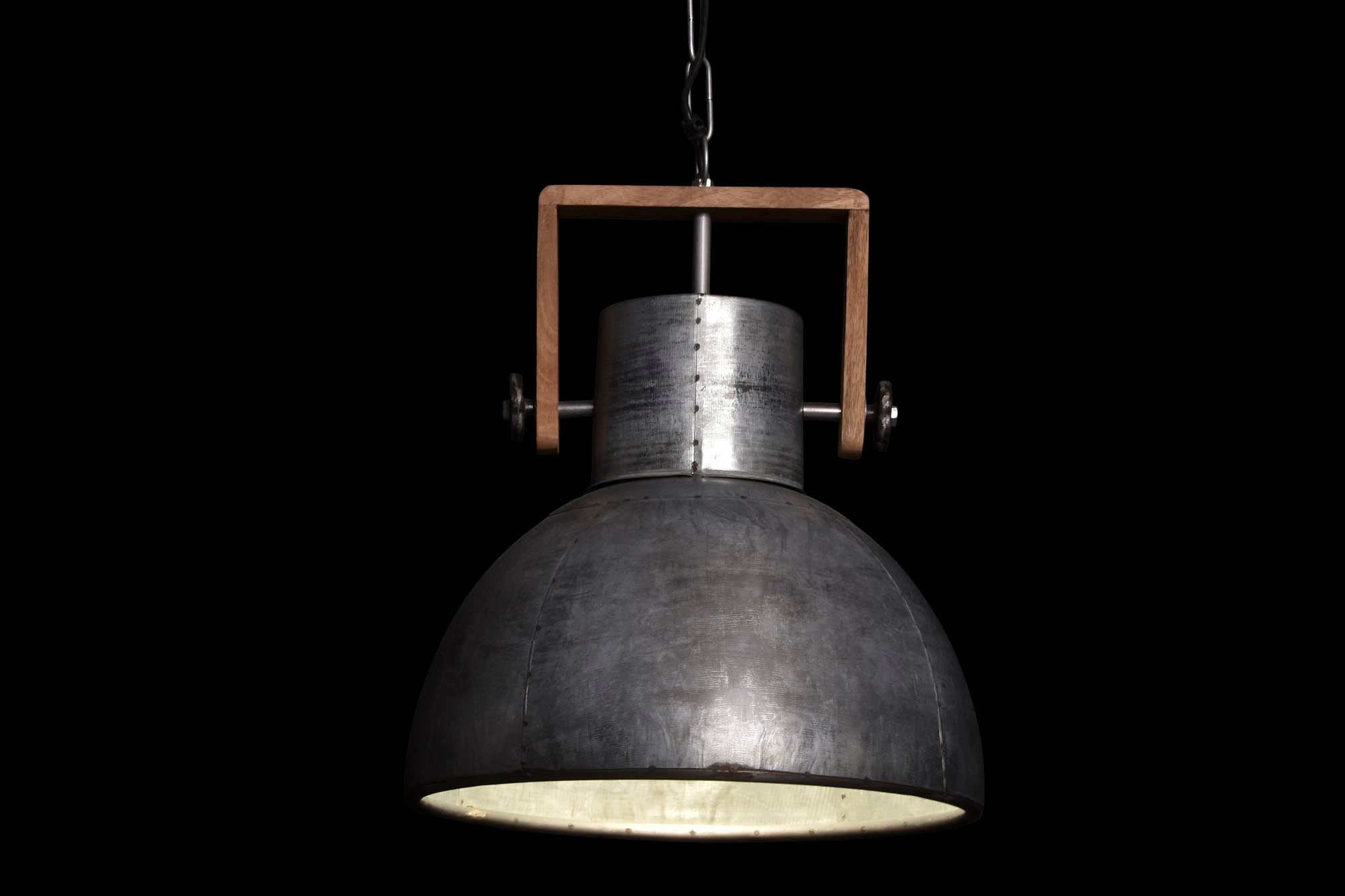 Lampara Techo Metal Mango 40X40X50 Plateado