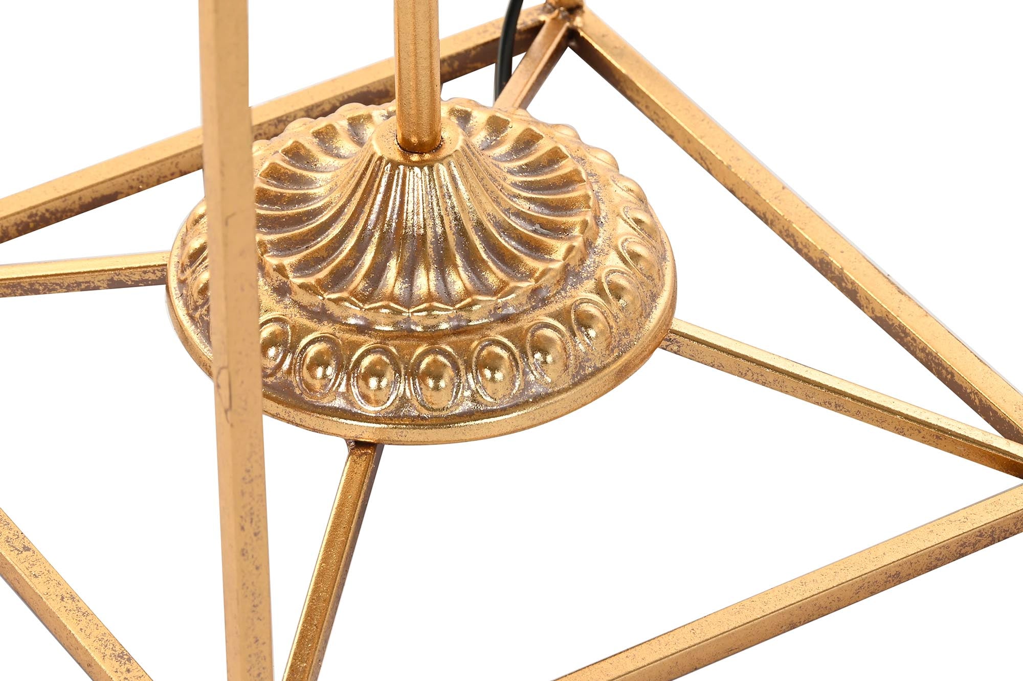 Lampara Pie Metal Cristal 30X30X71 Geometrico