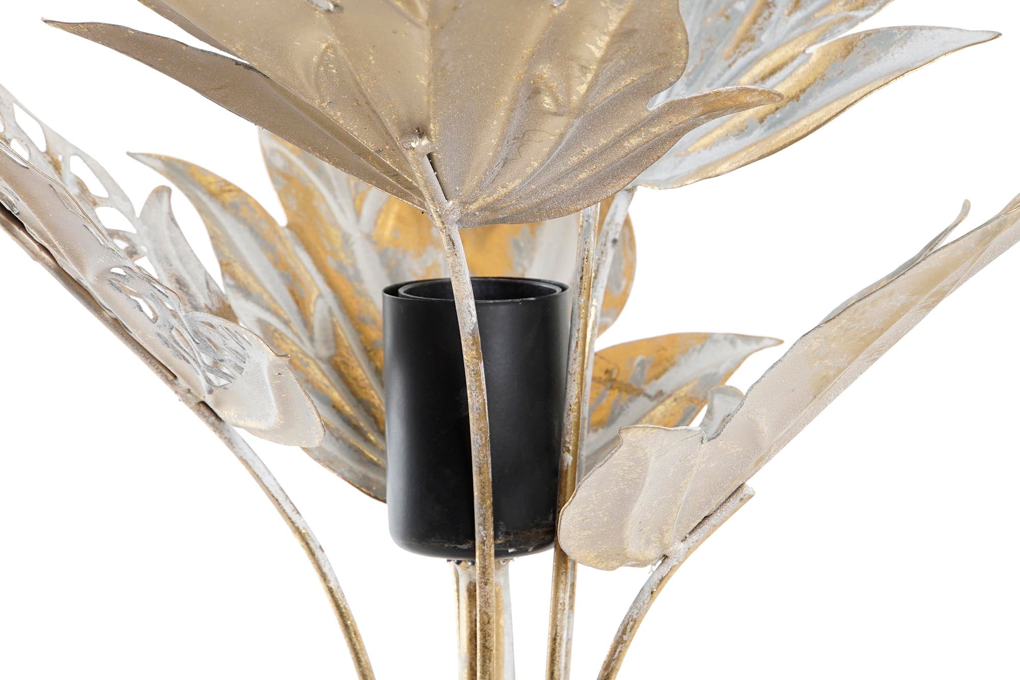 Lampara Sobremesa Metal 42X42X47 Hojas Decape Gris