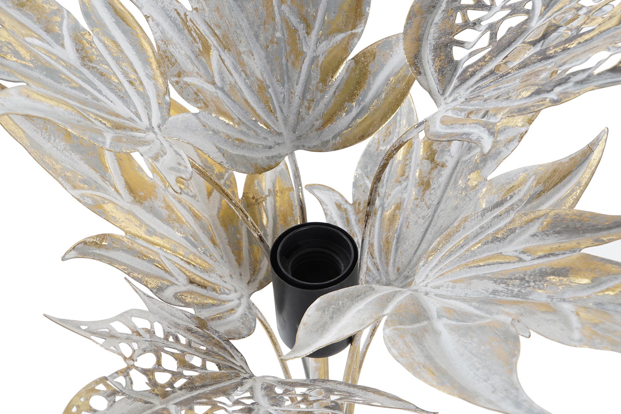 Lampara Sobremesa Metal 42X42X47 Hojas Decape Gris