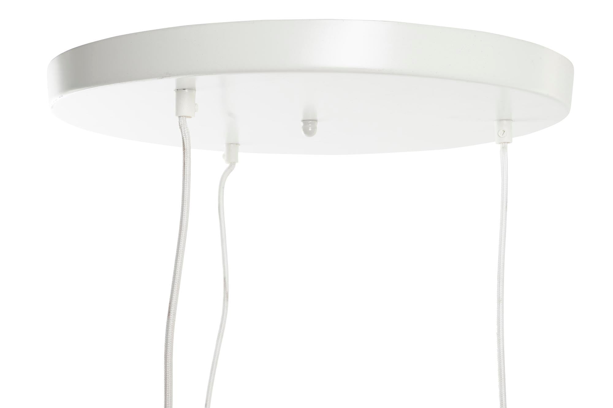 Luminária de teto de metal rattan 38x38x75 marrom claro