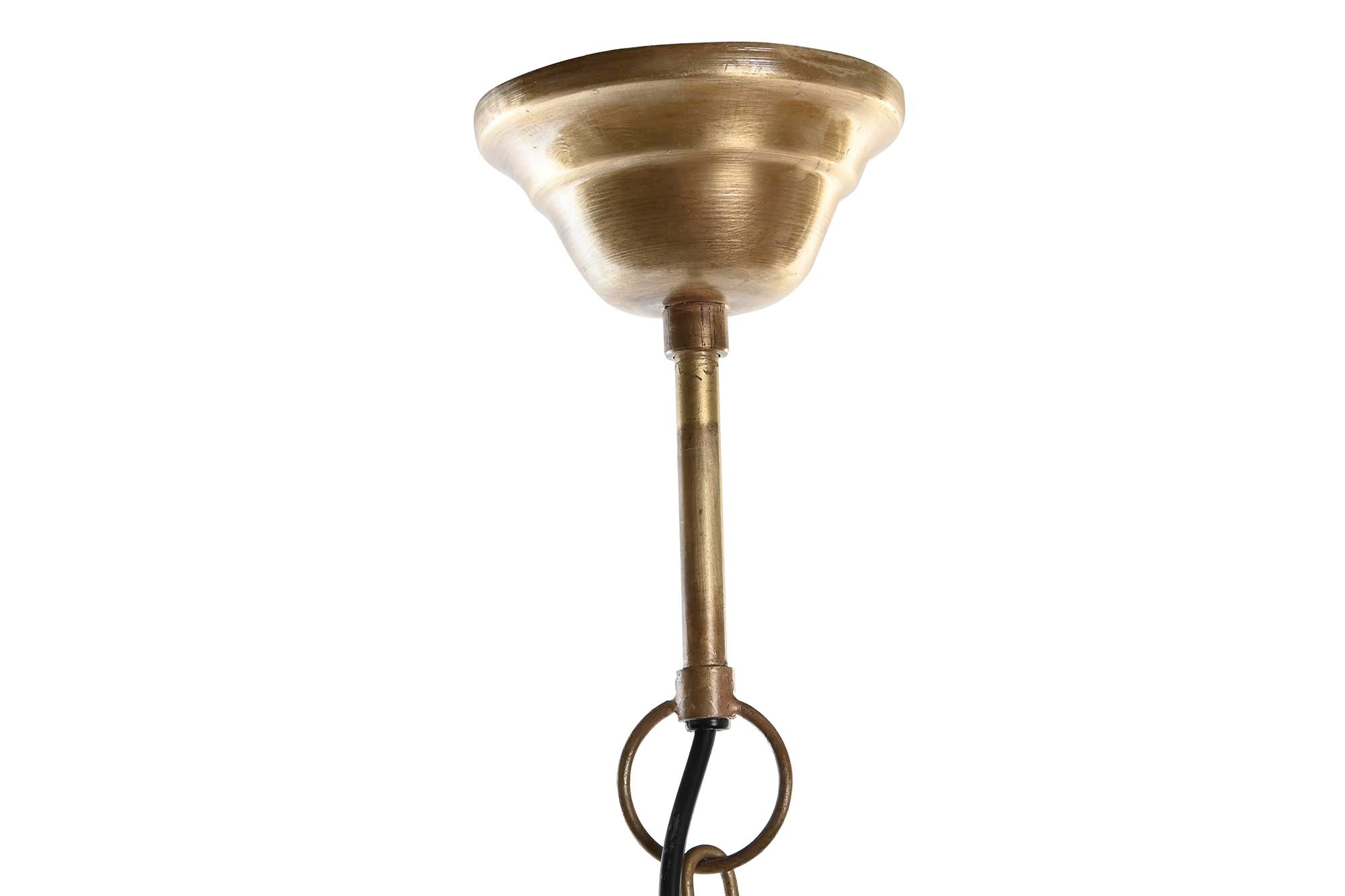 Lampara Techo Metal Madera 39X39X34 Dorado