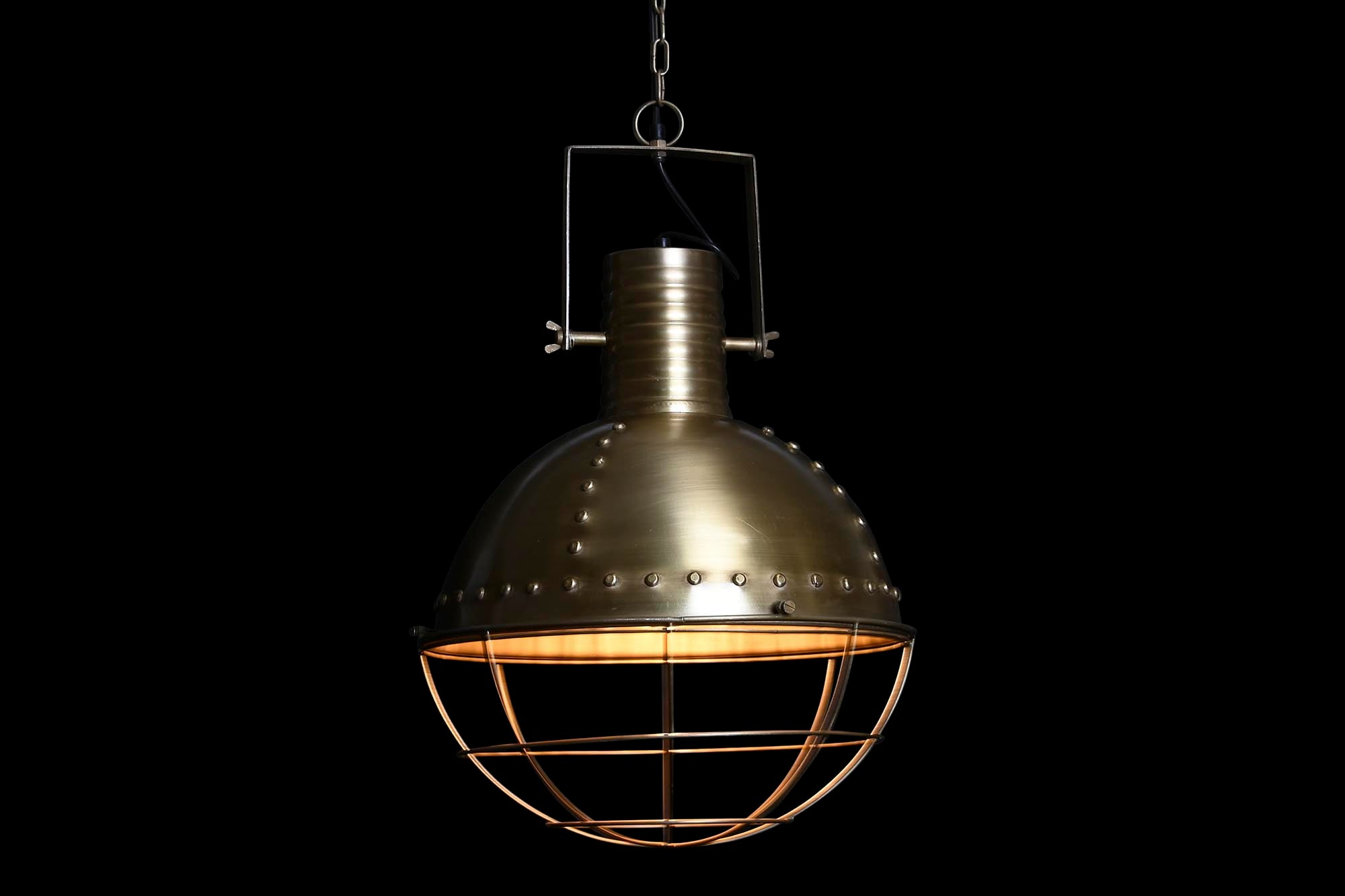 Lampara Techo Hierro 43X43X61 Desgastado Dorado