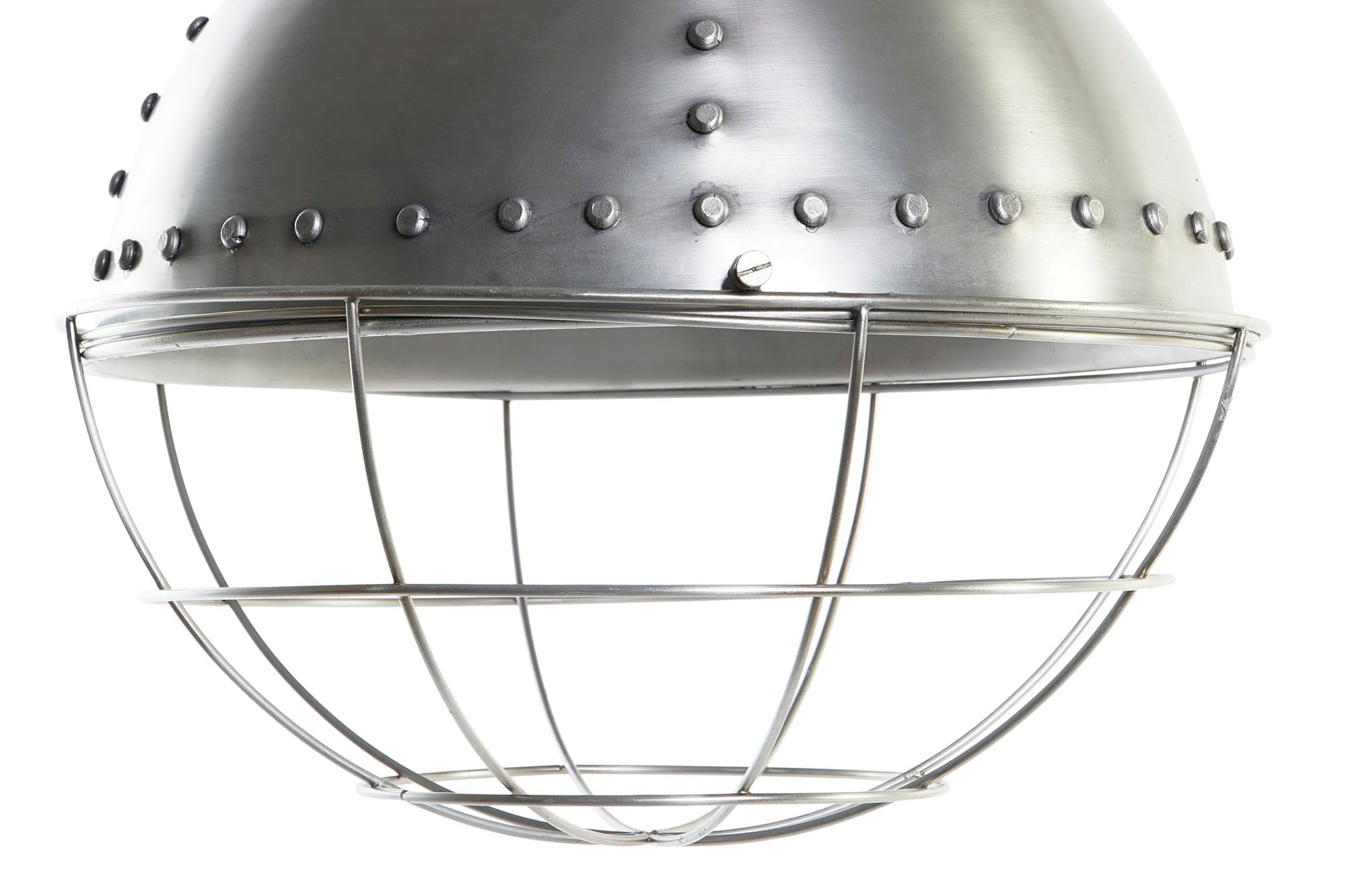 Lampara Techo Hierro 43X43X66 Desgastado Plateado