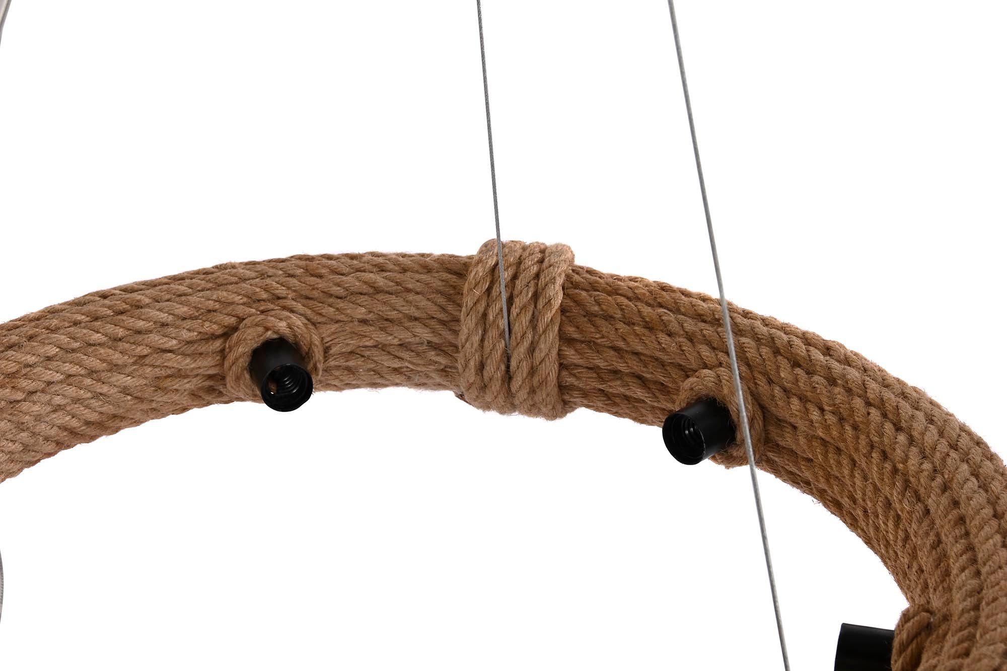 Lampara Techo Cuerda 48X48X10 6 Bombillas Marron