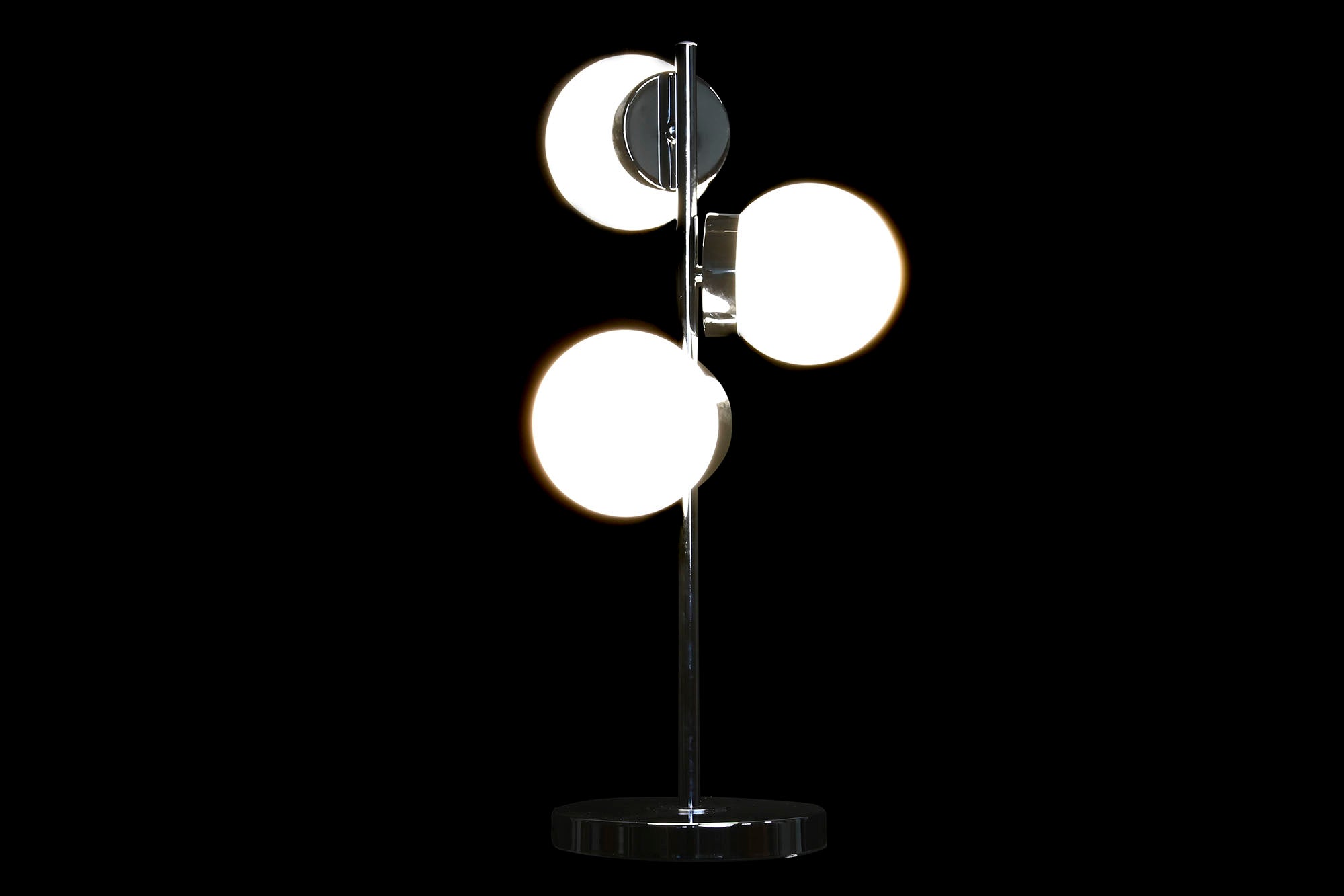 Luminária de mesa de metal cristal 26X26X59 3 bolas
