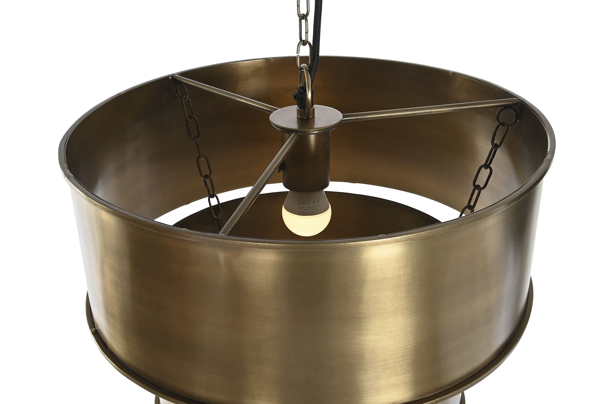 Lampara Techo Hierro 42X42X41 Triple Dorado