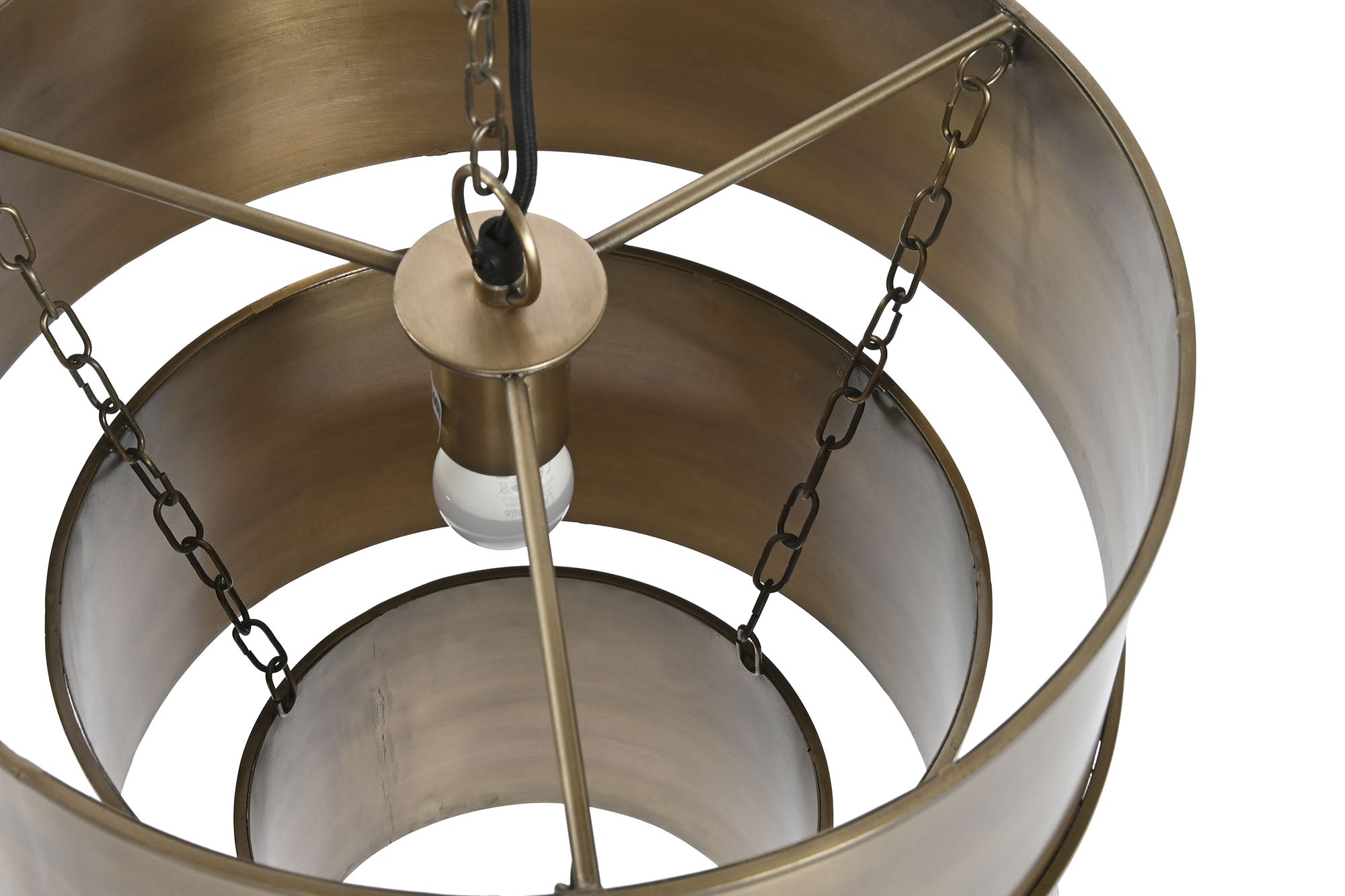 Lampara Techo Hierro 42X42X41 Triple Dorado
