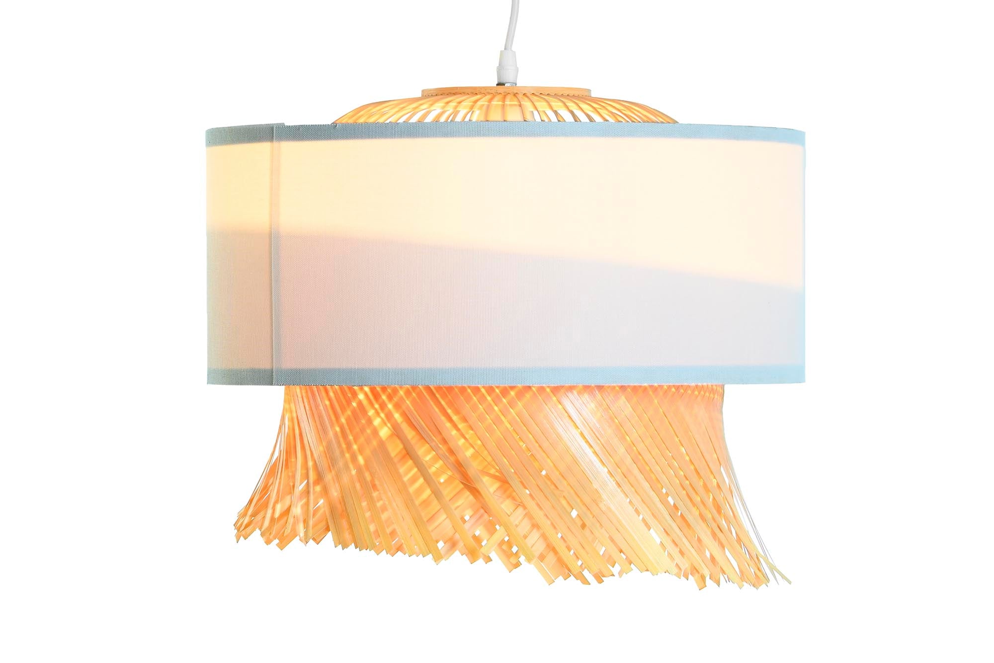 Lampara Techo Bambu Poliester 40X40X39 E27 Flecos