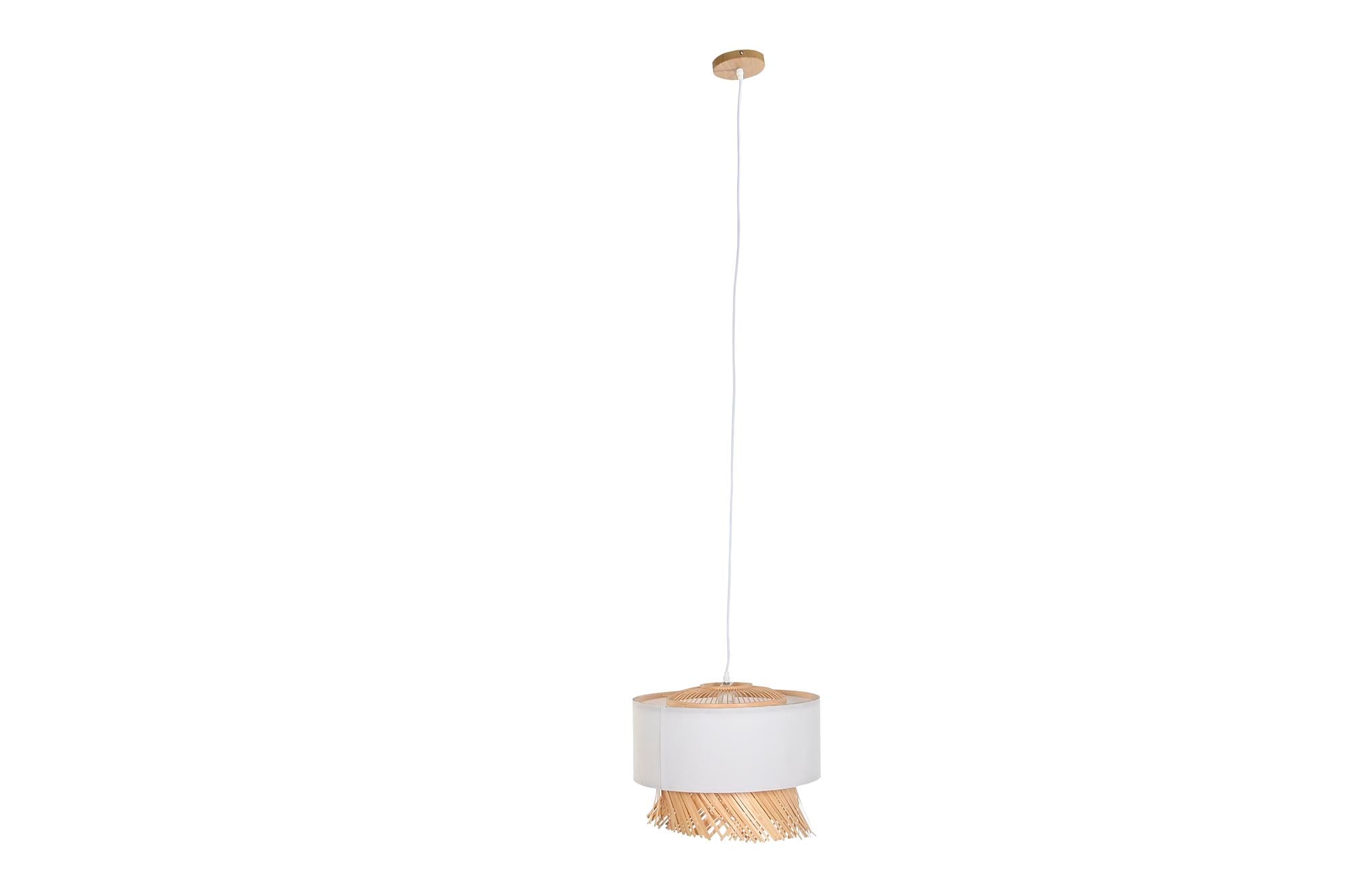 Luminária de teto de poliéster de bambu 40x40x39 E27 franjas
