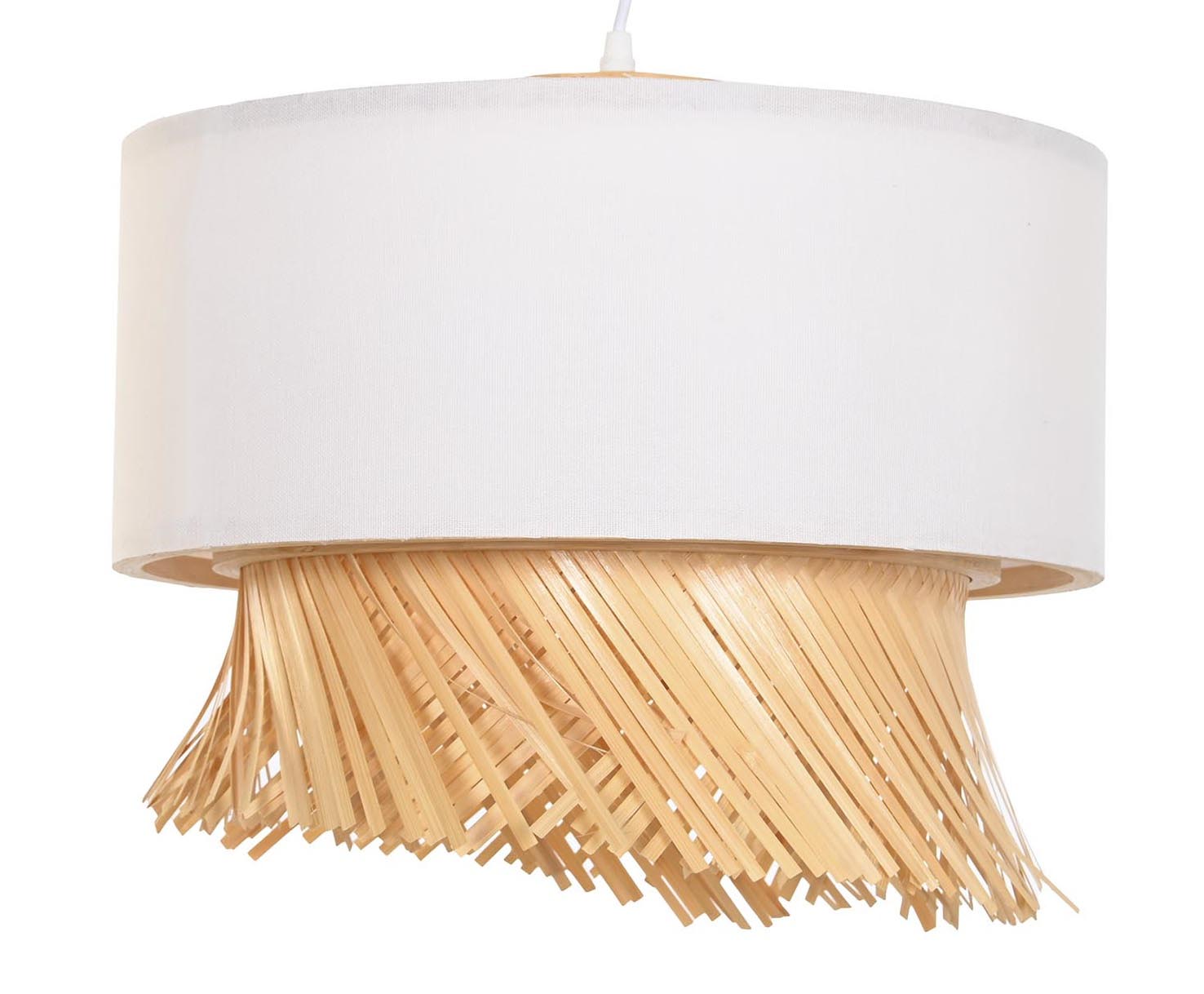 Lampara Techo Bambu Poliester 40X40X39 E27 Flecos