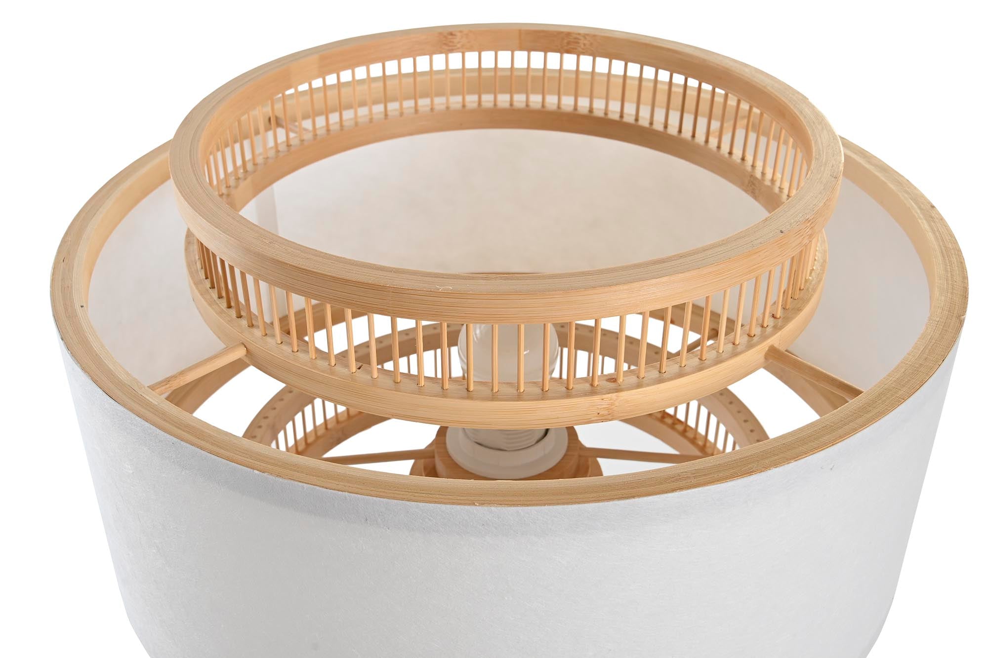 Lampara Sobremesa Bambu Poliester 36X36X48 E27