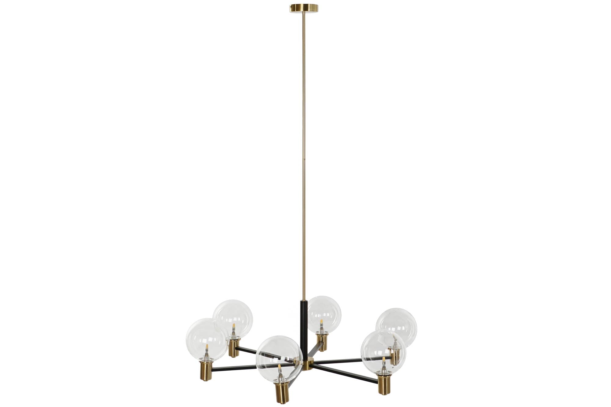 Lampara Techo Metal Cristal 83X83X128 Bolas Negro