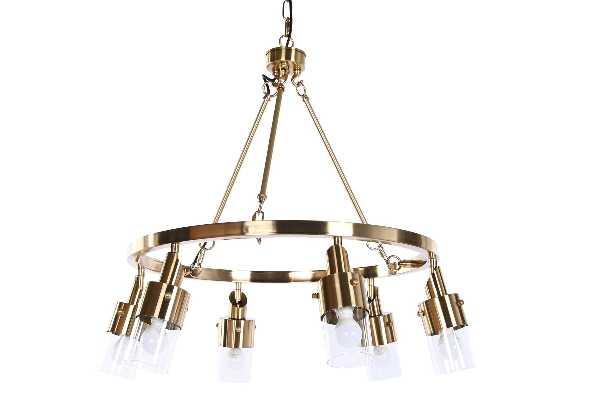 Luminária de teto de cristal metálico 66x66x60 dourada