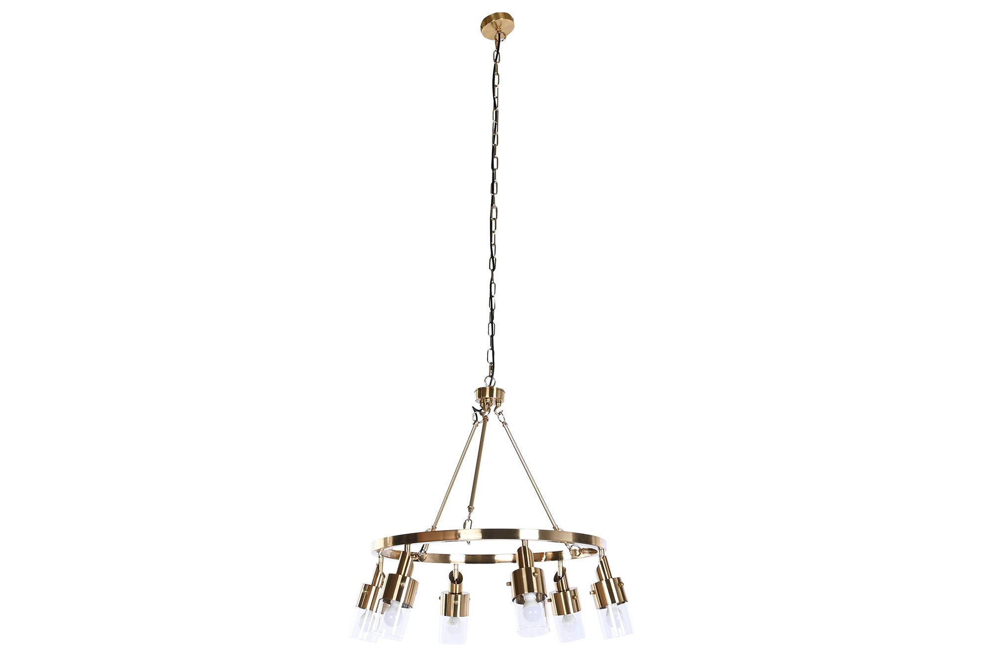 Lampara Techo Metal Cristal 66X66X60 Dorado