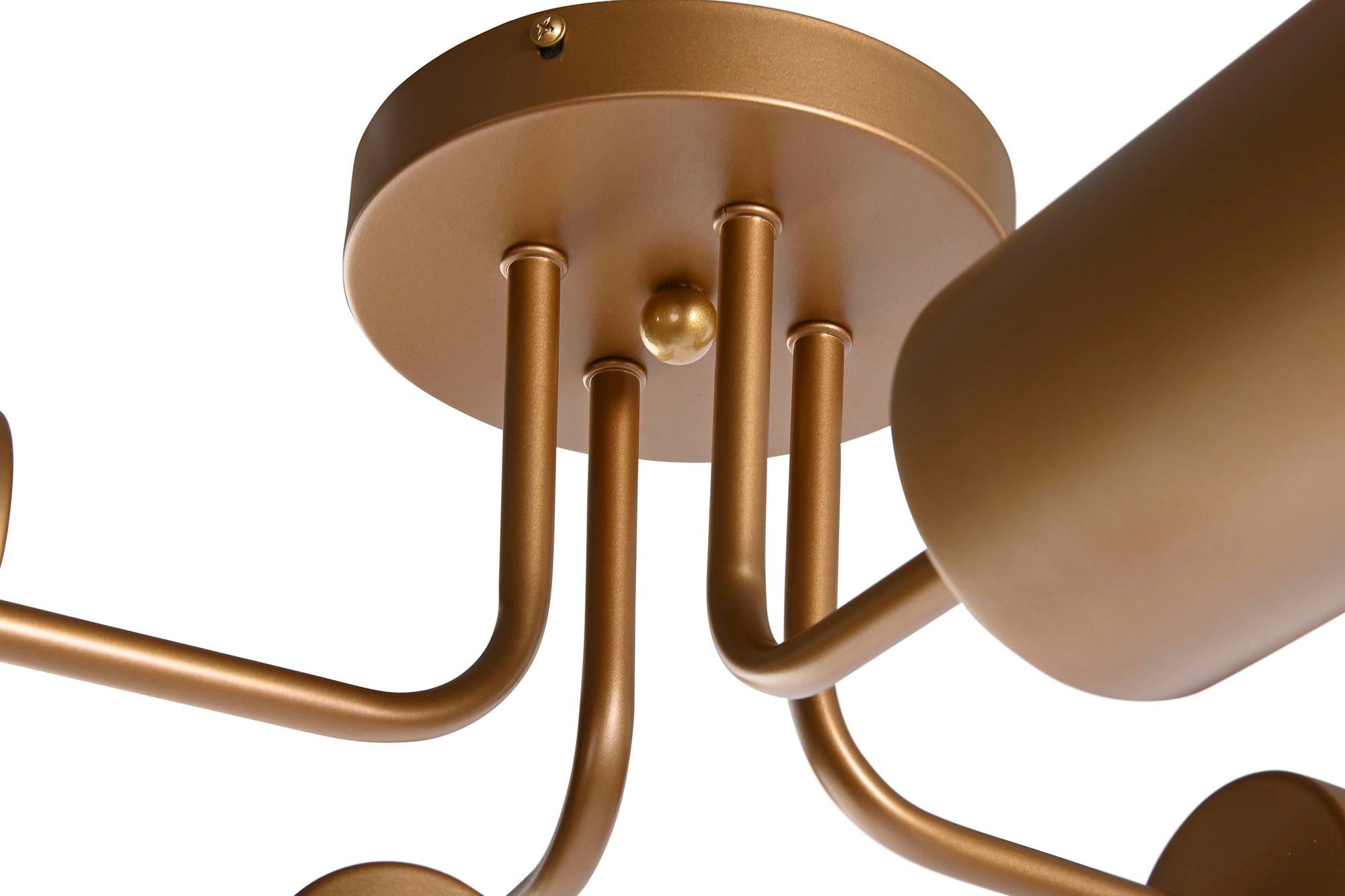 Luminária de teto de metal 67x67x20 4 holofotes dourados