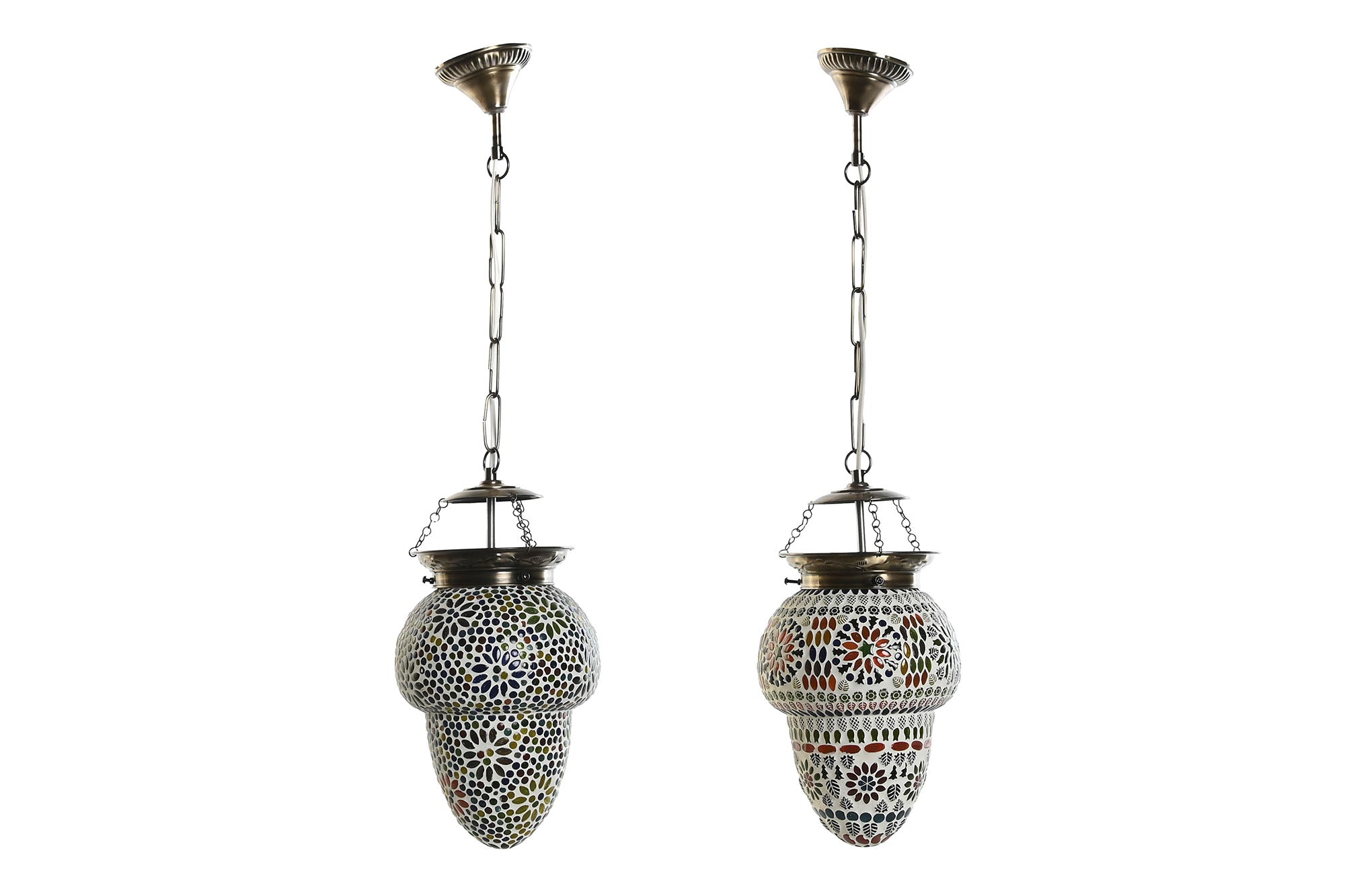 Lampara Techo Cristal Metal 20X20X28 Mosaico