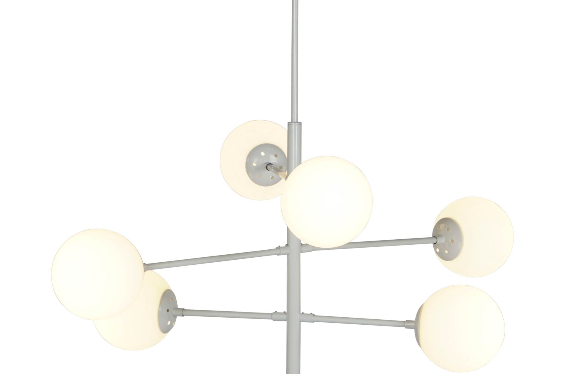 Lampara Techo Metal Cristal 96X73X50 Bolas Blanco