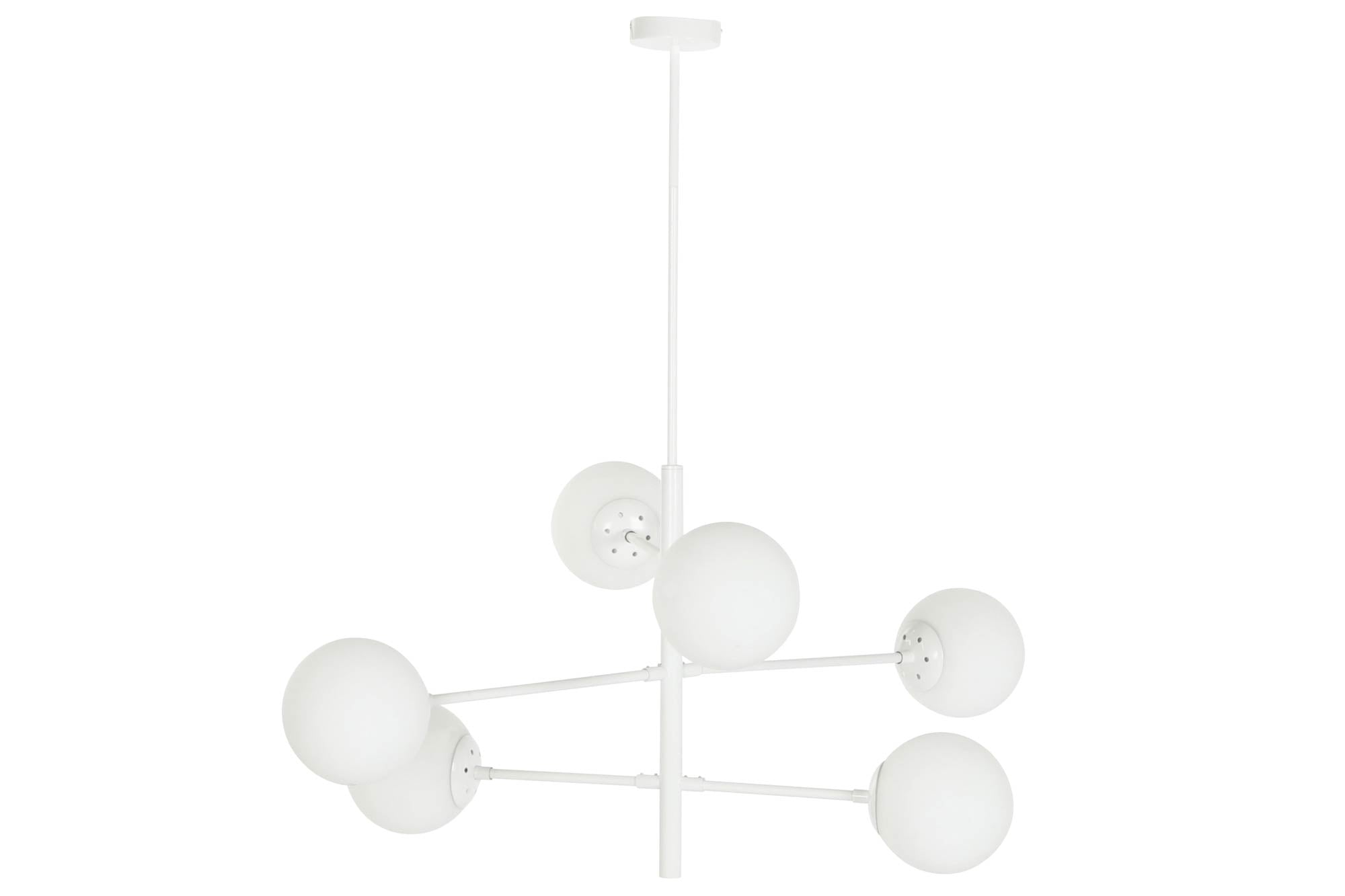 Lampara Techo Metal Cristal 96X73X50 Bolas Blanco
