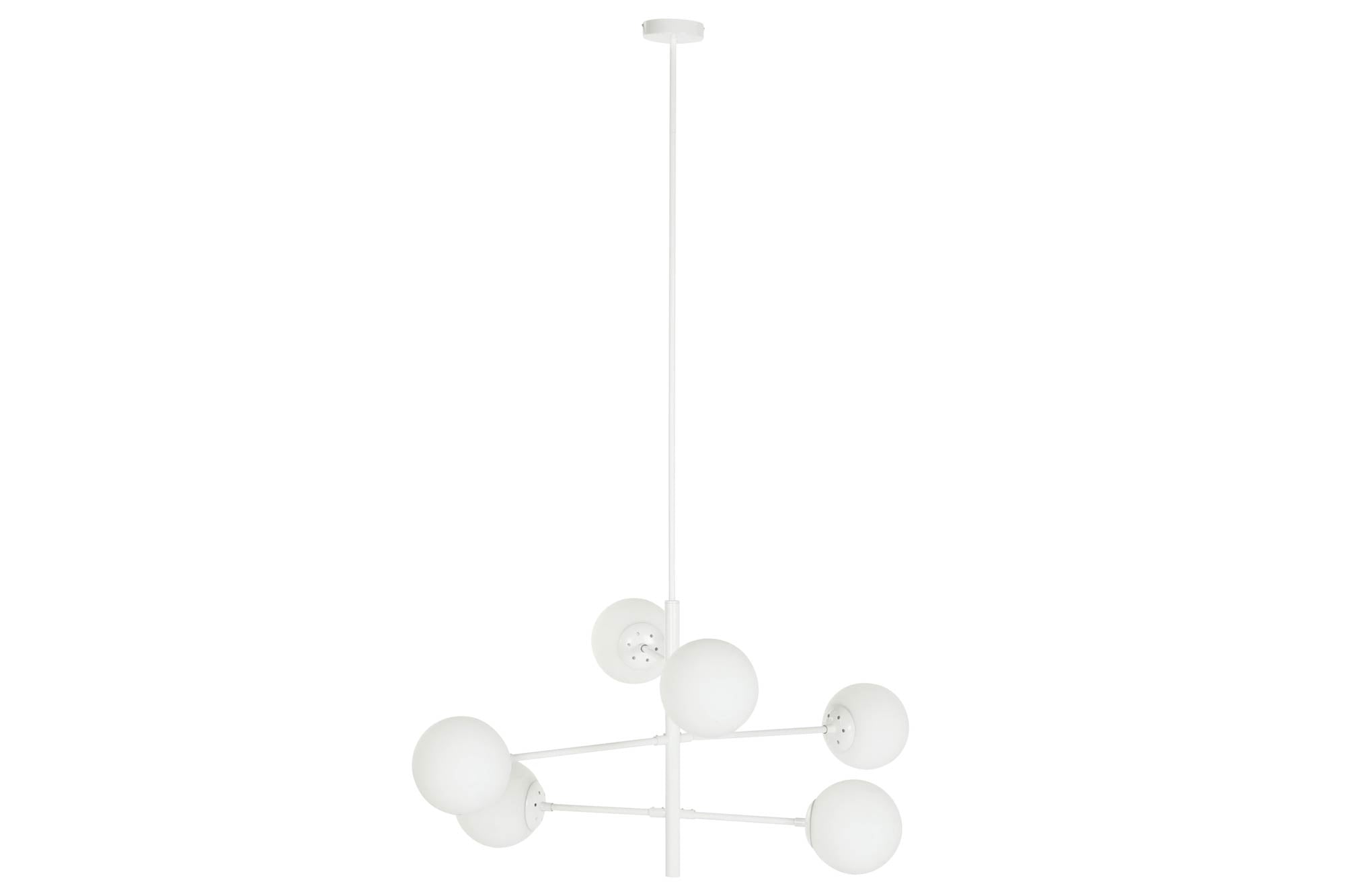 Lampara Techo Metal Cristal 96X73X50 Bolas Blanco