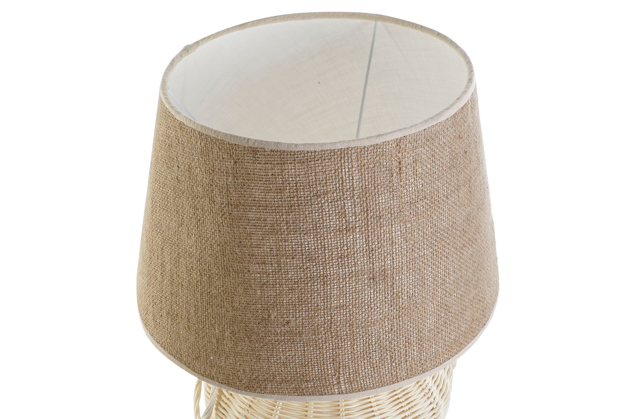 Rattan Linen Table Lamp 42x42x70 White