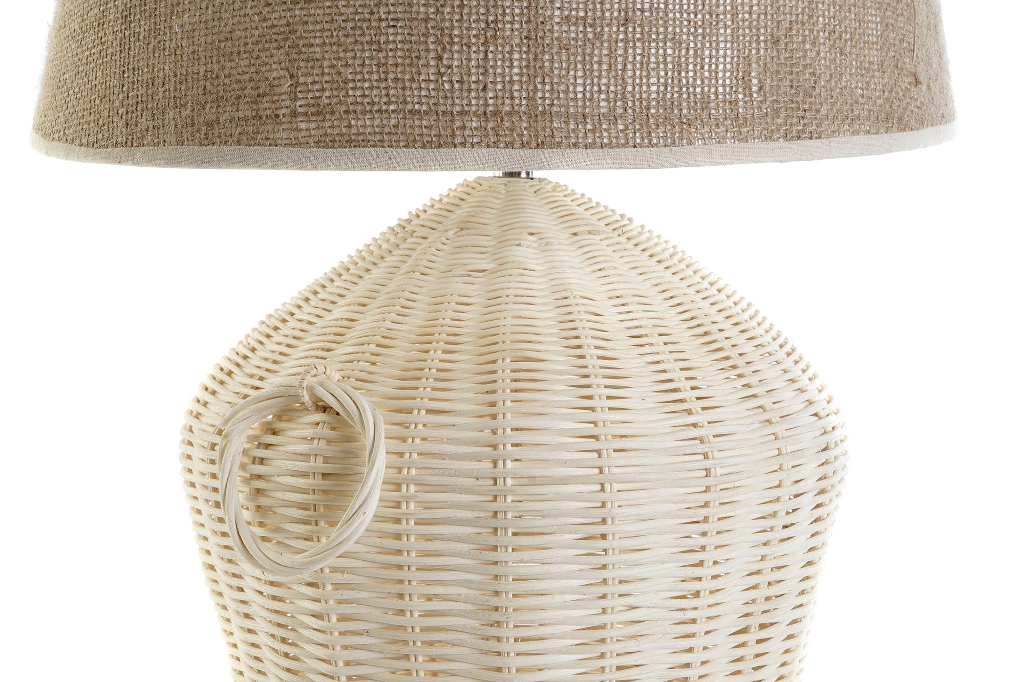 Rattan Linen Table Lamp 42x42x70 White