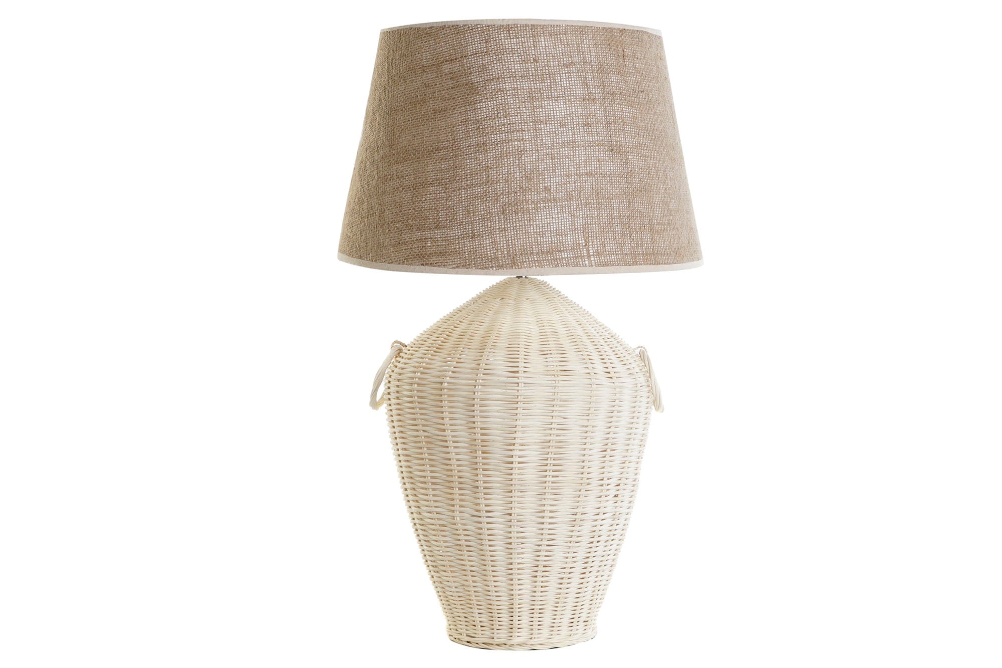 Rattan Linen Table Lamp 42x42x70 White