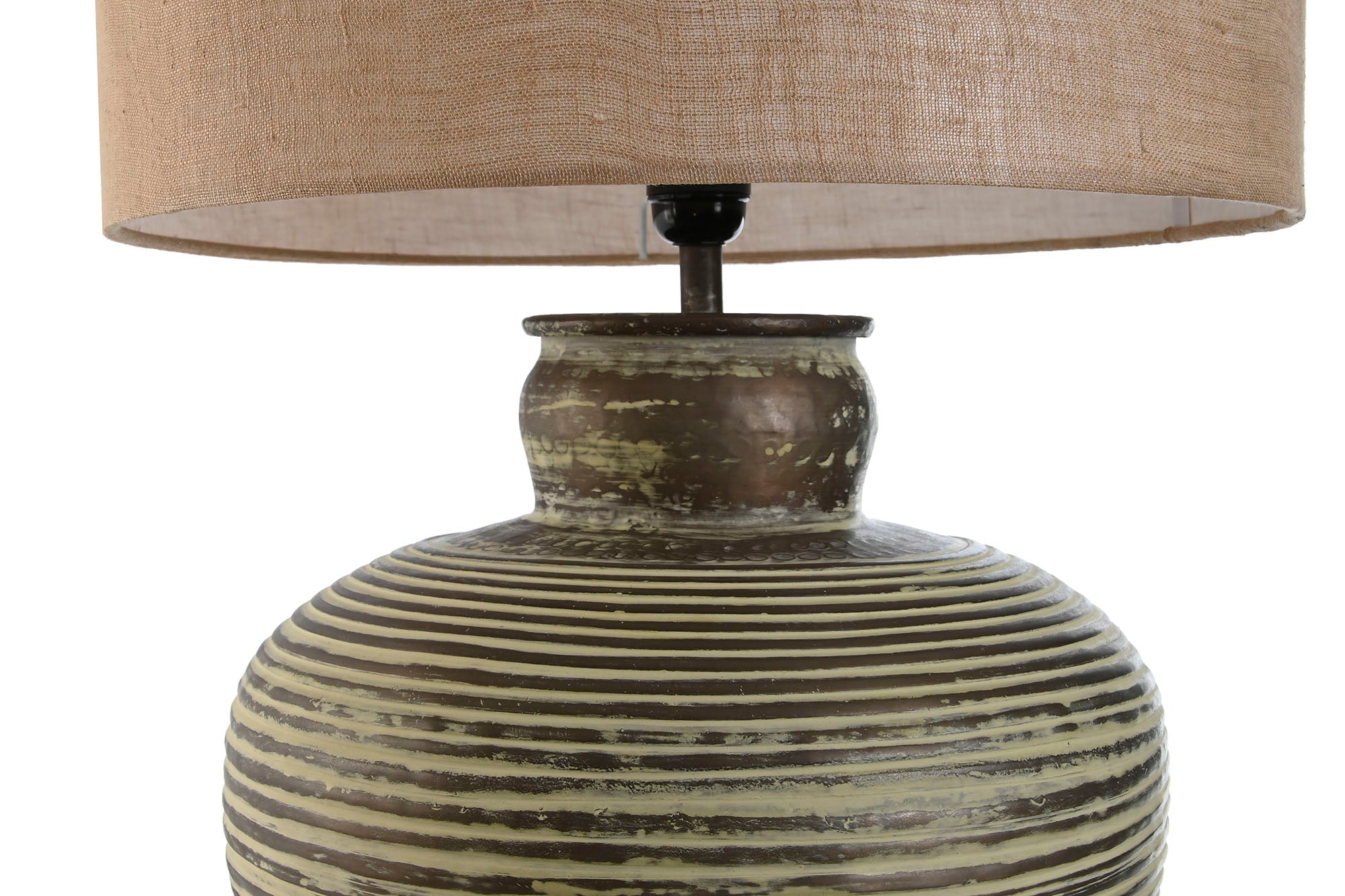 Lampara Sobremesa Aluminio 42X42X69 Patinado Verde