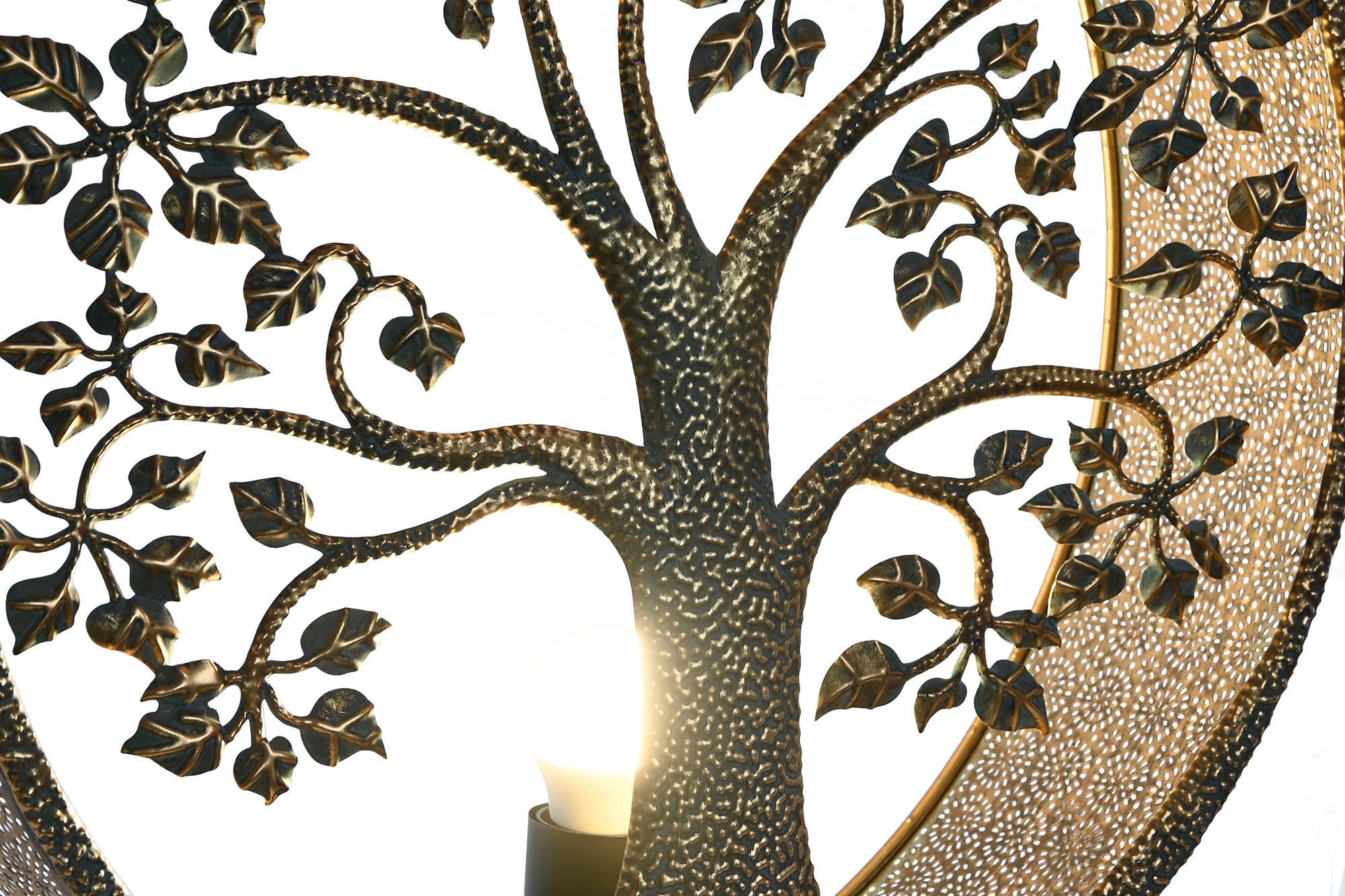 Lampara Aplique Metal 50X13X50 Arbol Dorado