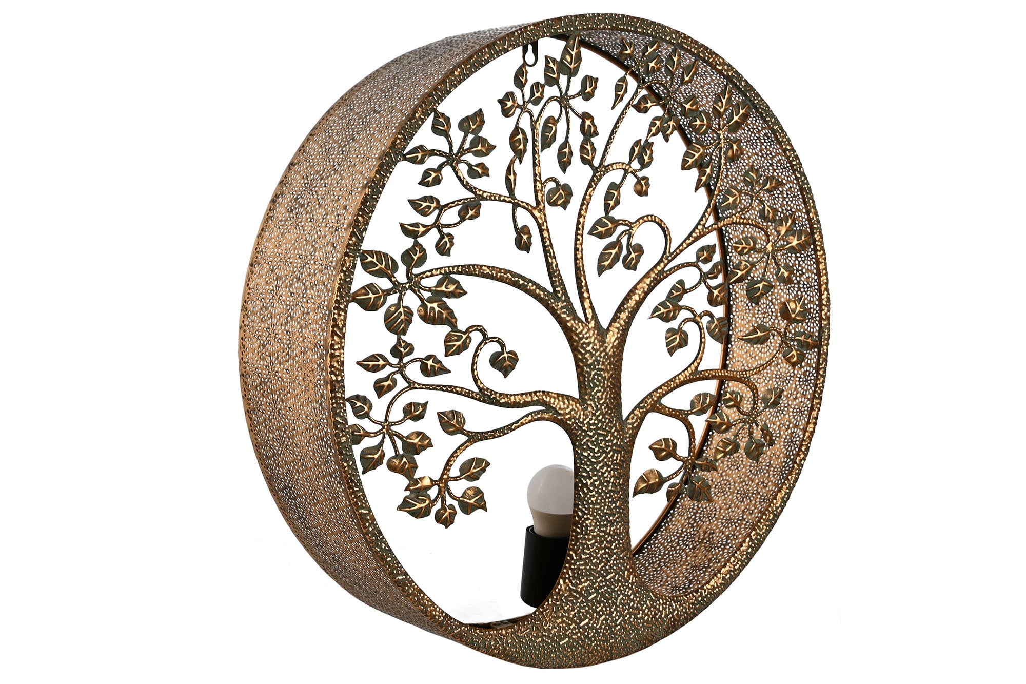 Lampara Aplique Metal 50X13X50 Arbol Dorado
