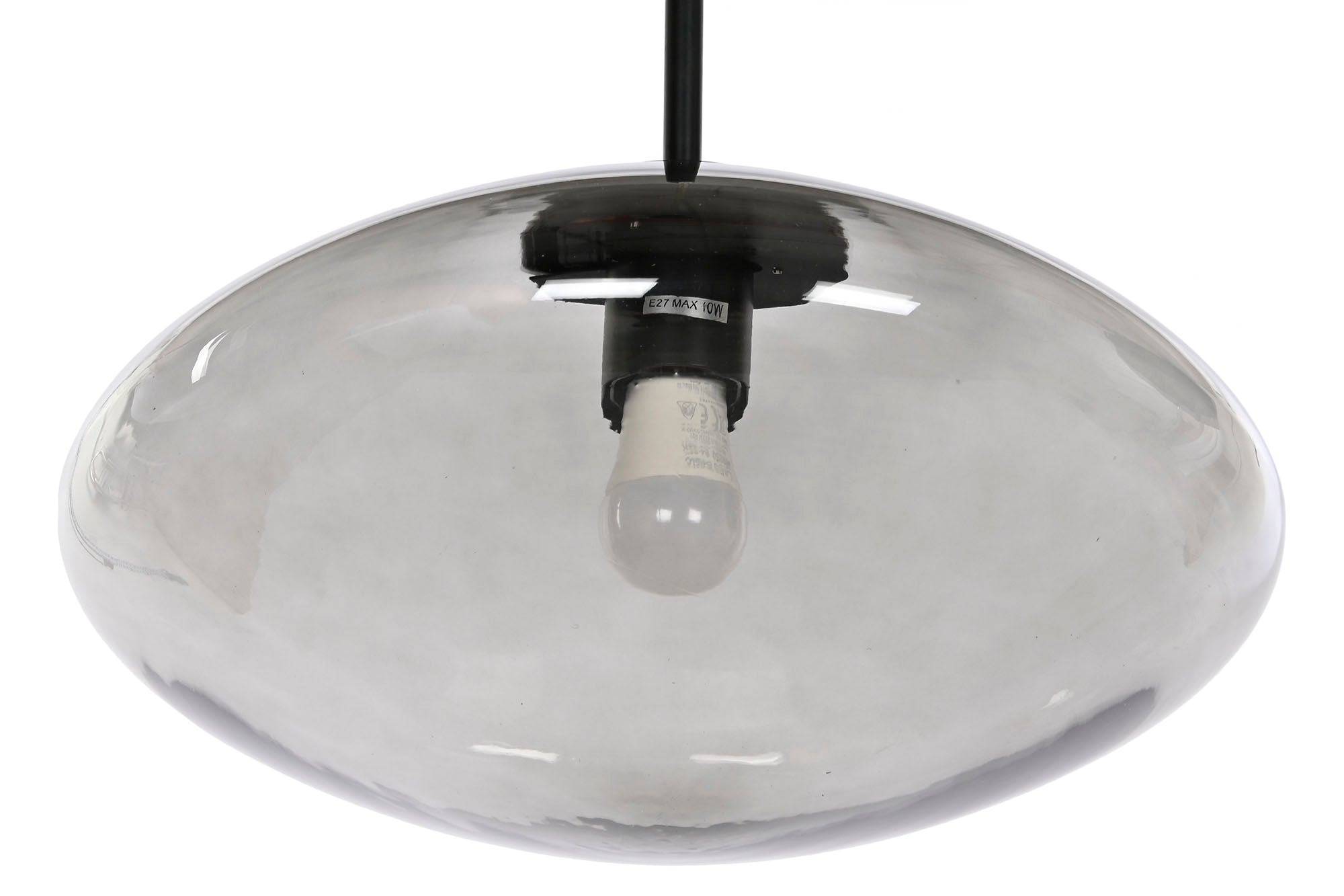 Lampara Techo Cristal 36X36X20 Gris