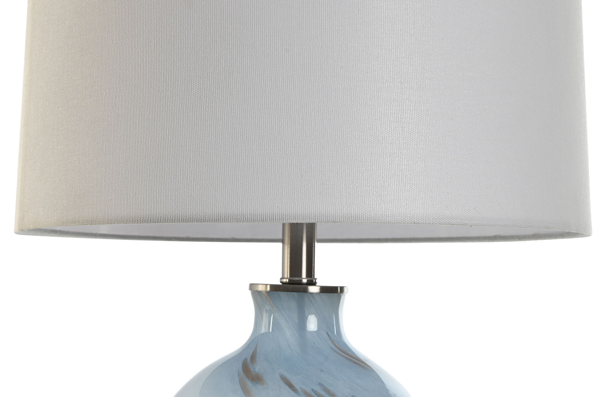 Linen Glass Table Lamp 40X40X66 Blue