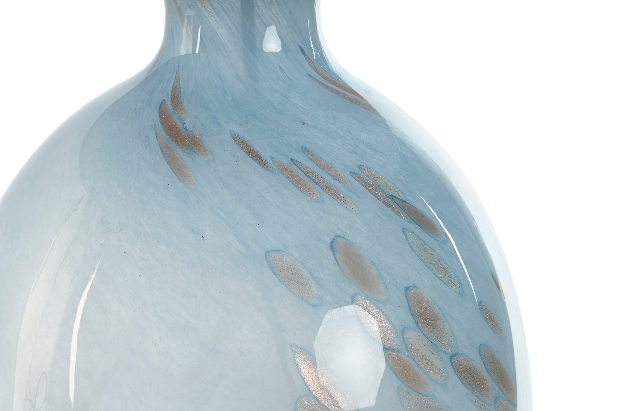 Linen Glass Table Lamp 40X40X66 Blue