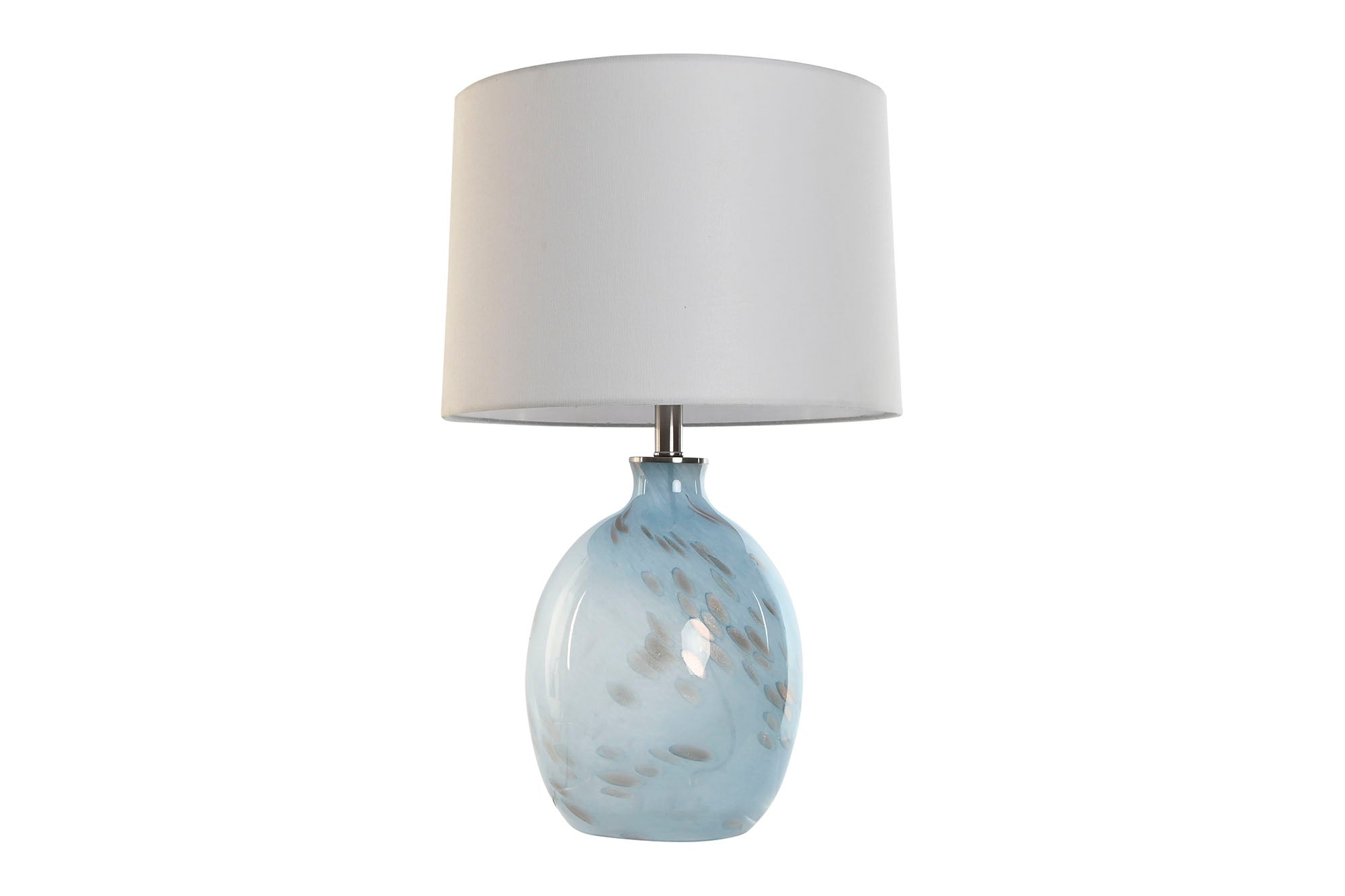 Linen Glass Table Lamp 40X40X66 Blue