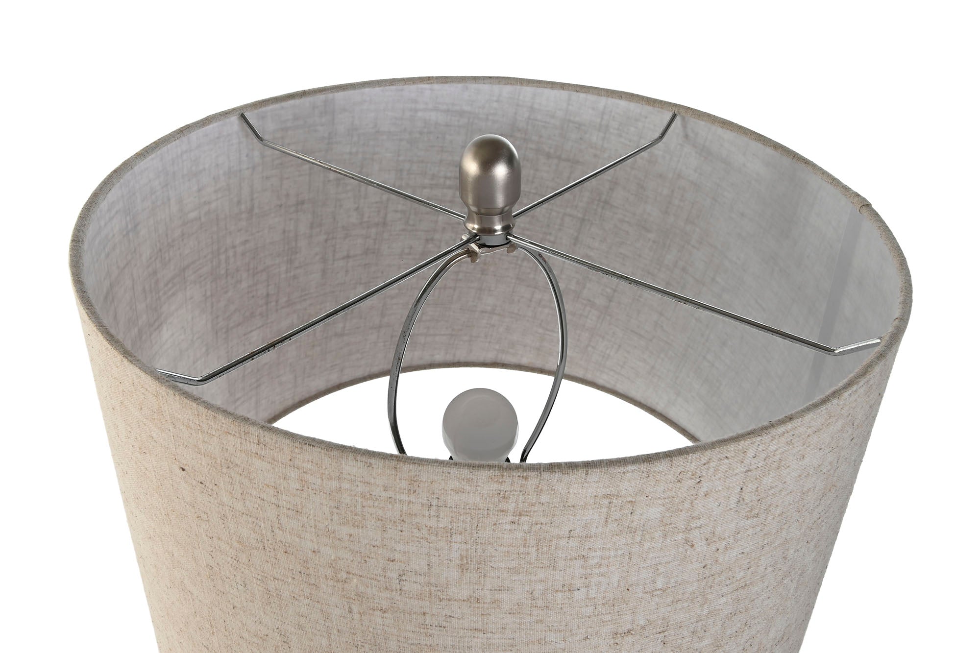 Linen Stoneware Table Lamp 40X40X76 Cream Balls