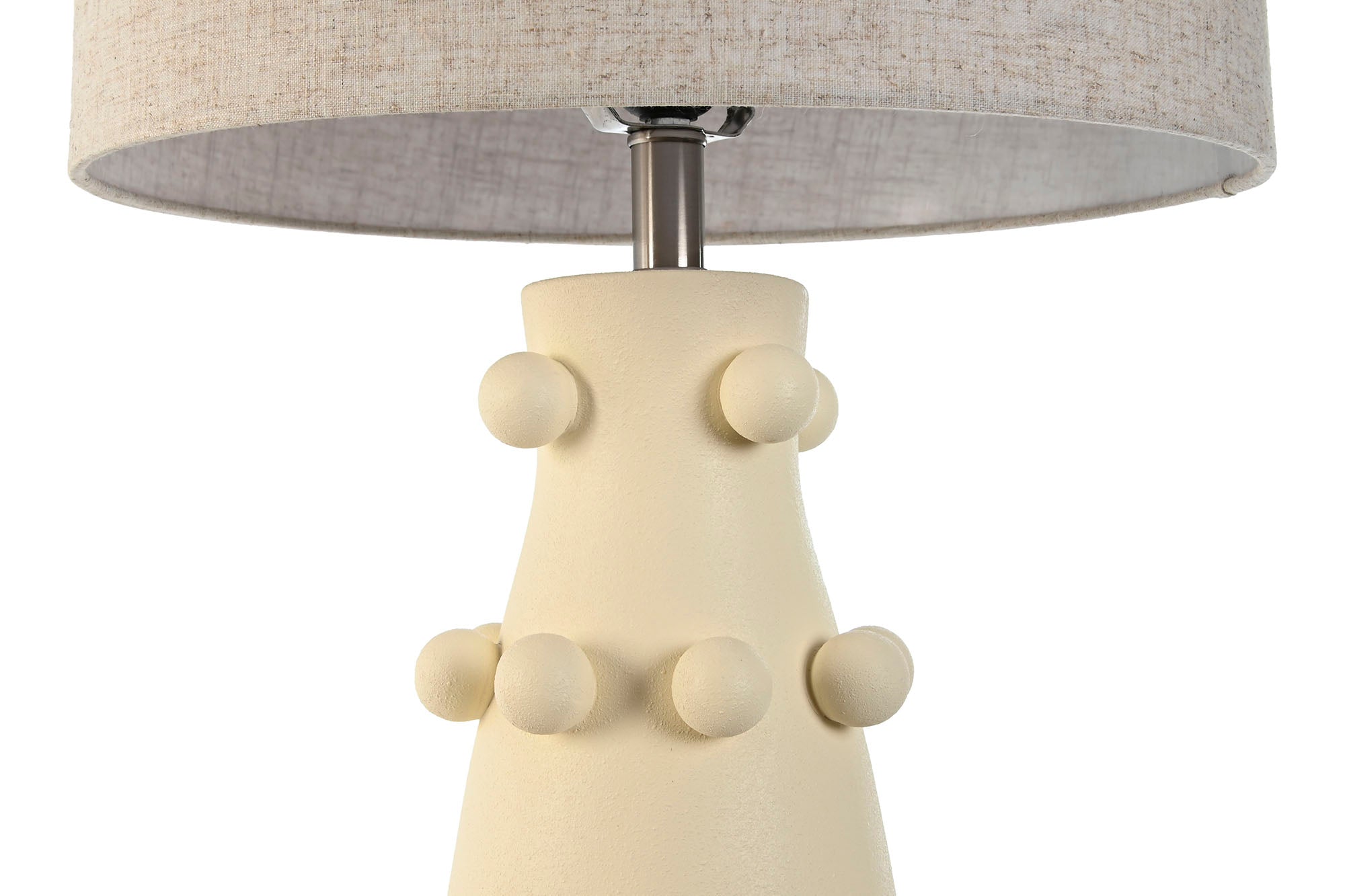 Linen Stoneware Table Lamp 40X40X76 Cream Balls